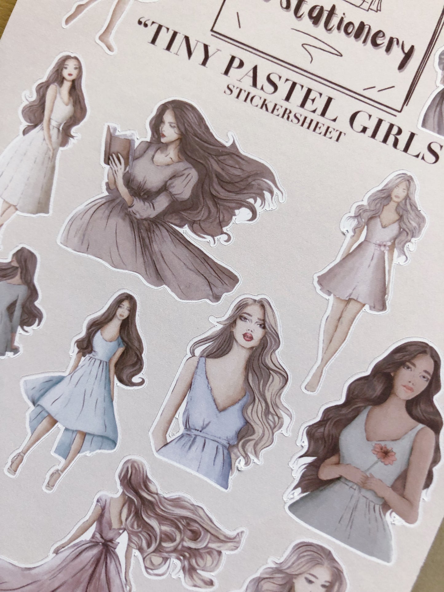 "Tiny Pastel Girls"  Sticker Sheet