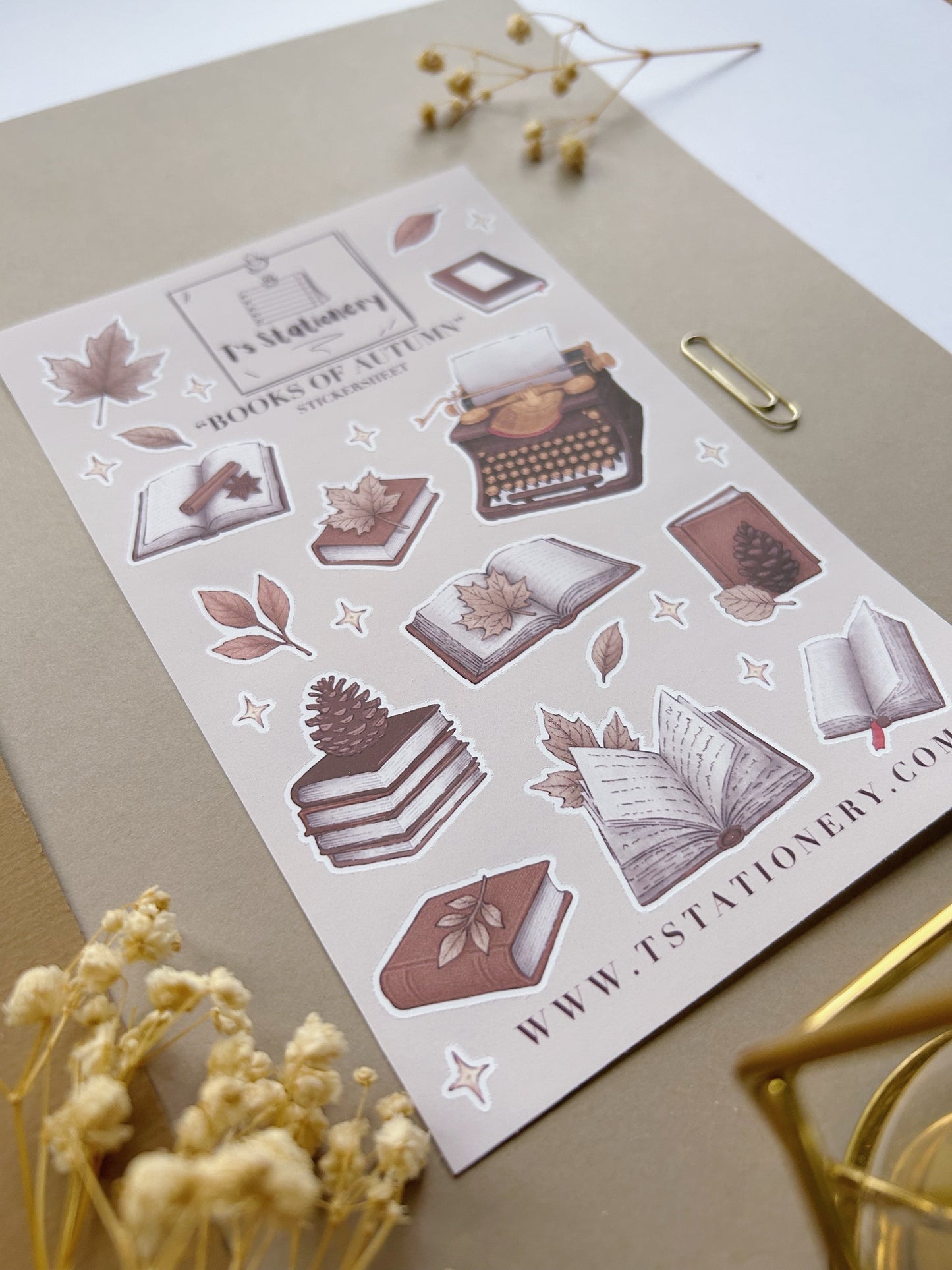 "Books Of Autumn"  Sticker Sheet