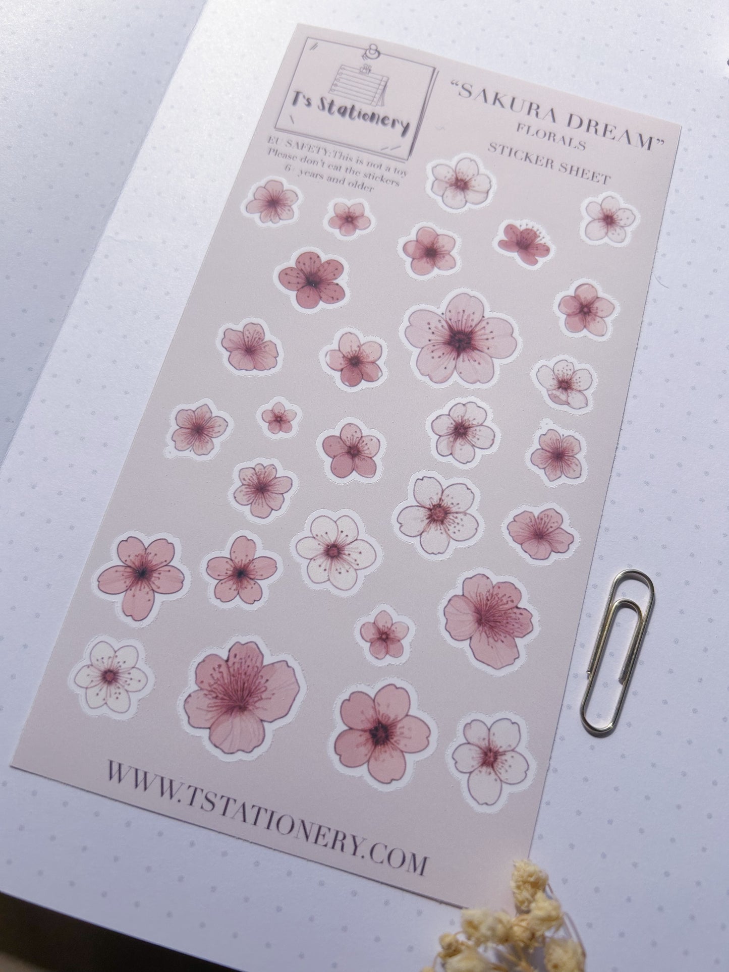 "Sakura Dream Florals"  Sticker Sheet