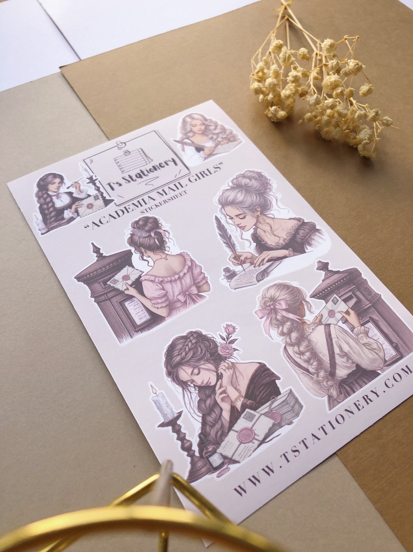"Academia Mail Girls" Sticker Sheet