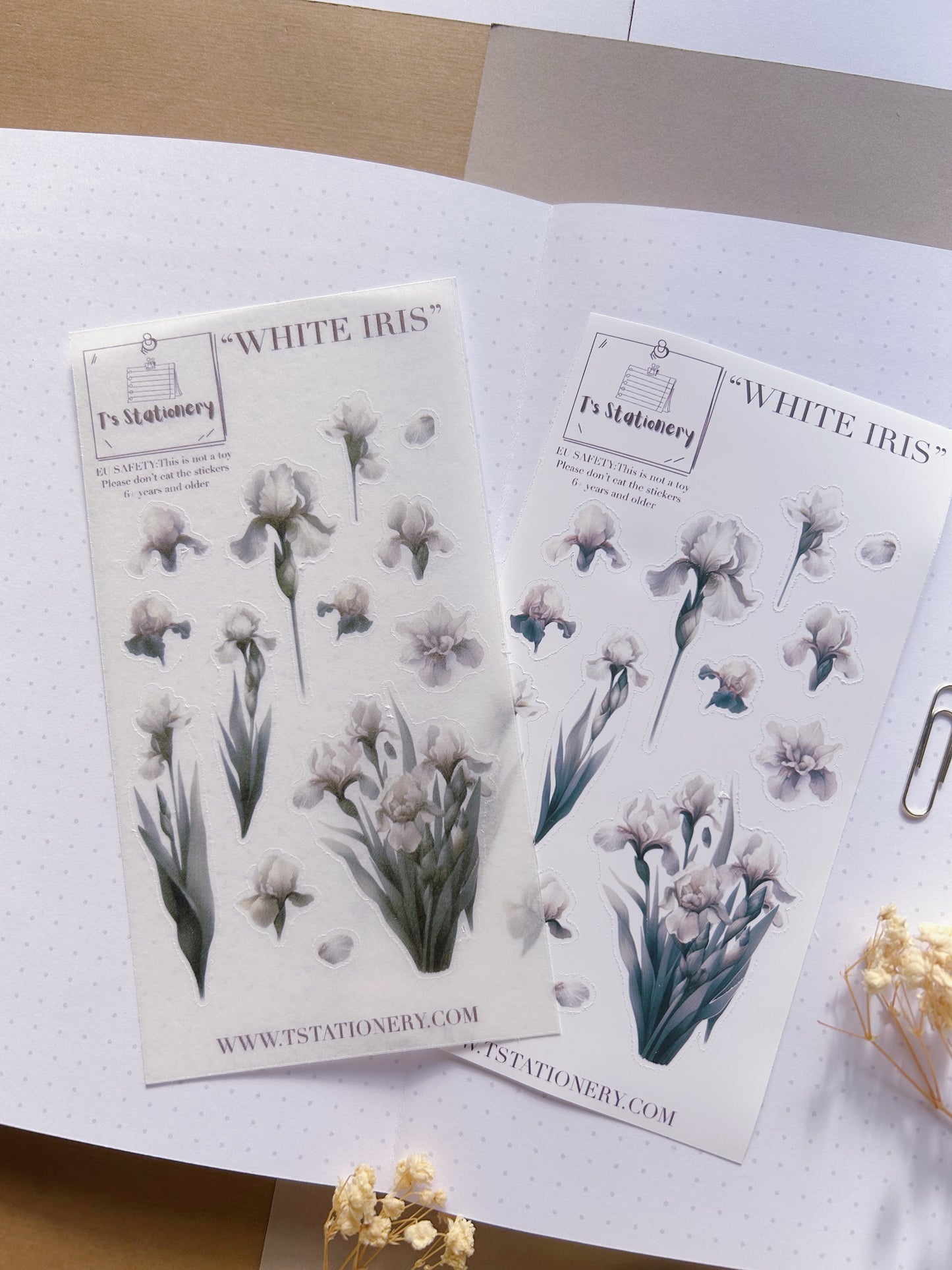 "White Iris"  Sticker Sheet