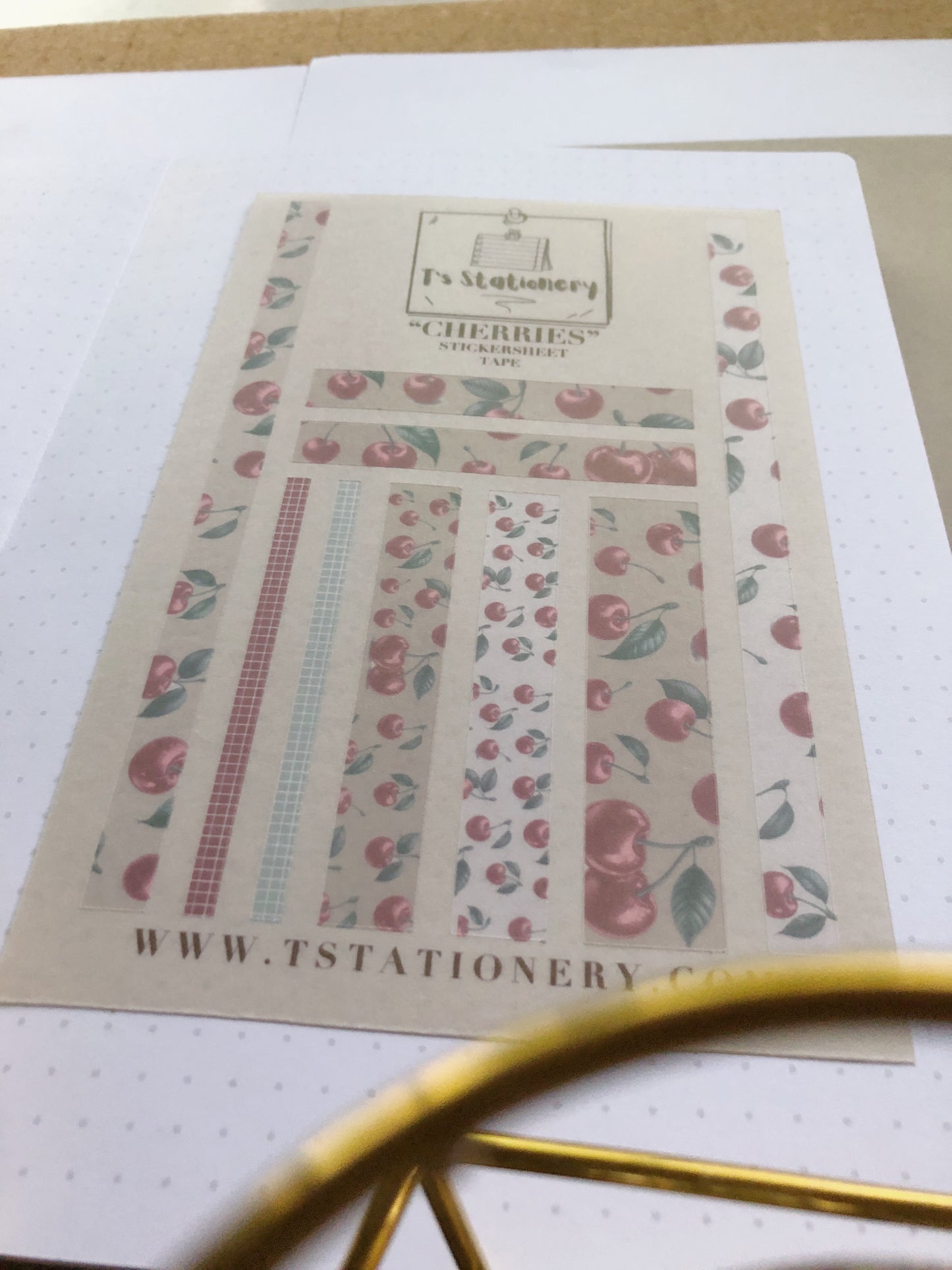 "Cherry" Sticker Sheet Tape (WASHI)