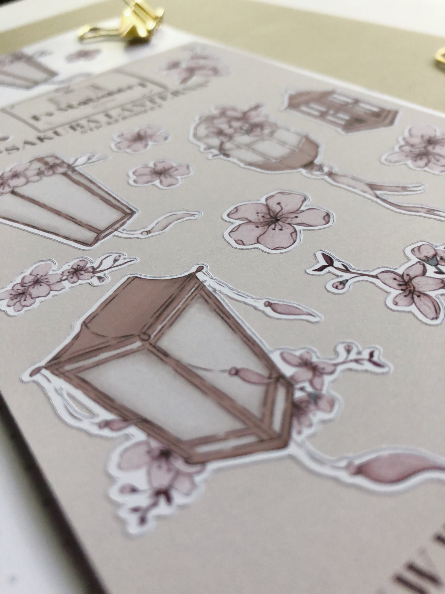 "Sakura Lanterns"  Sticker Sheet