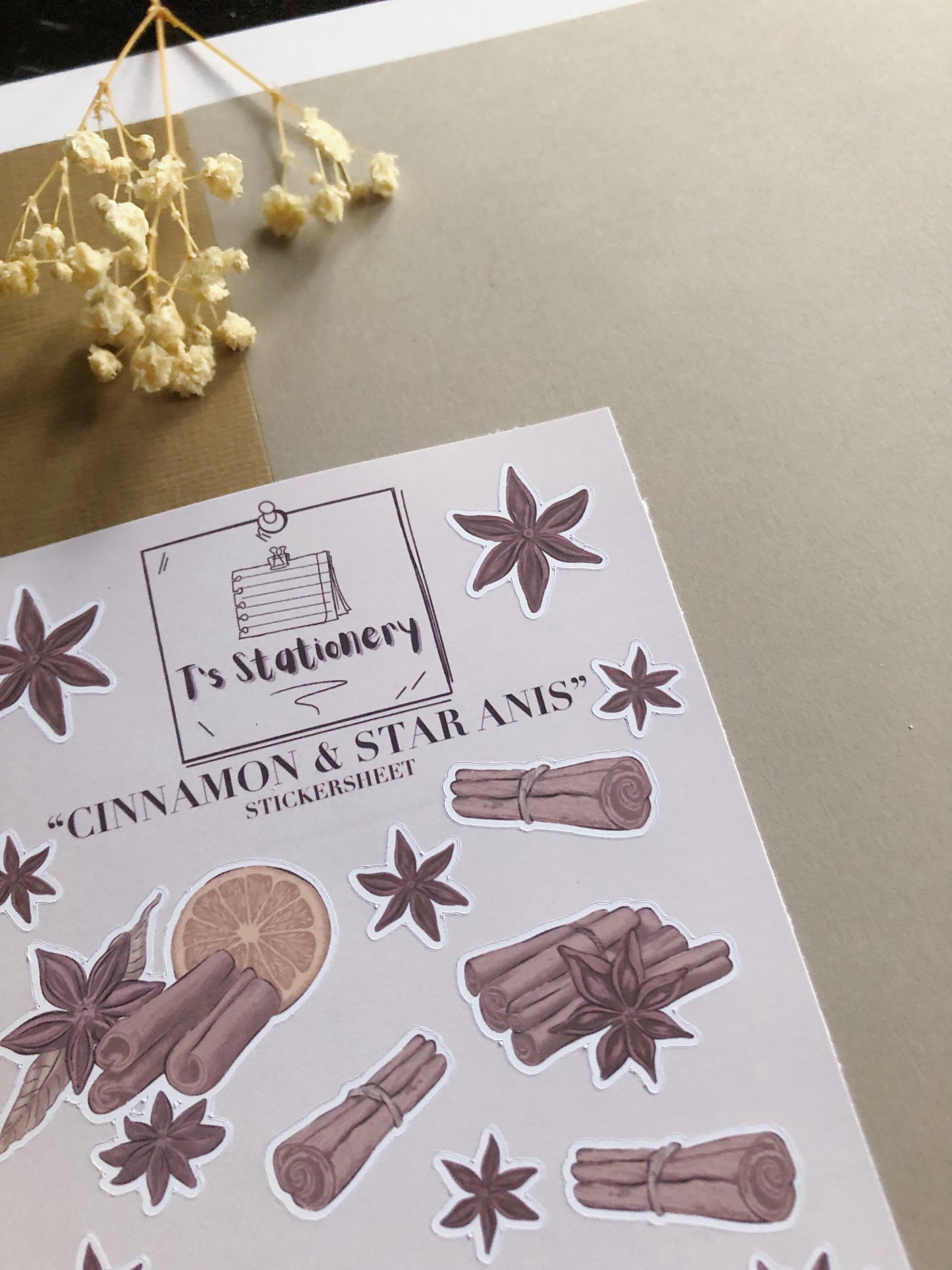 "Cinnamon & Star Anis"  Sticker Sheet