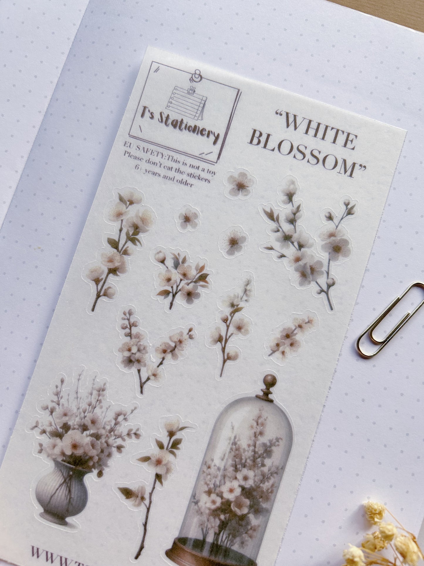 "White Blossom"  Sticker Sheet