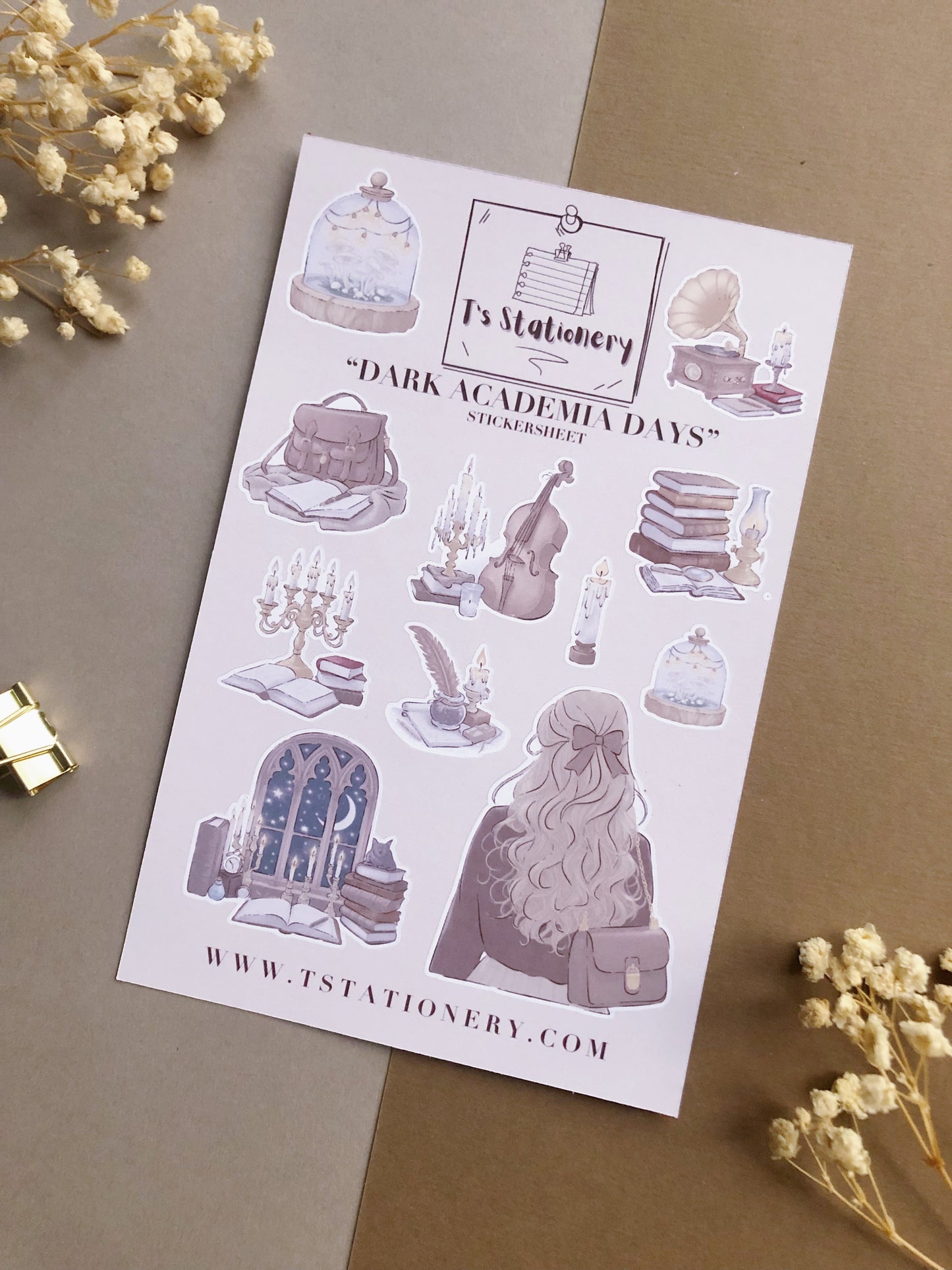 "Dark Academia Days" Sticker Sheet