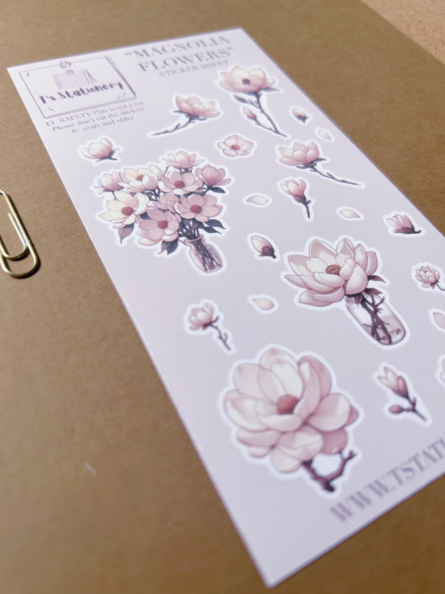 "Magnolia Flowers"  Sticker Sheet
