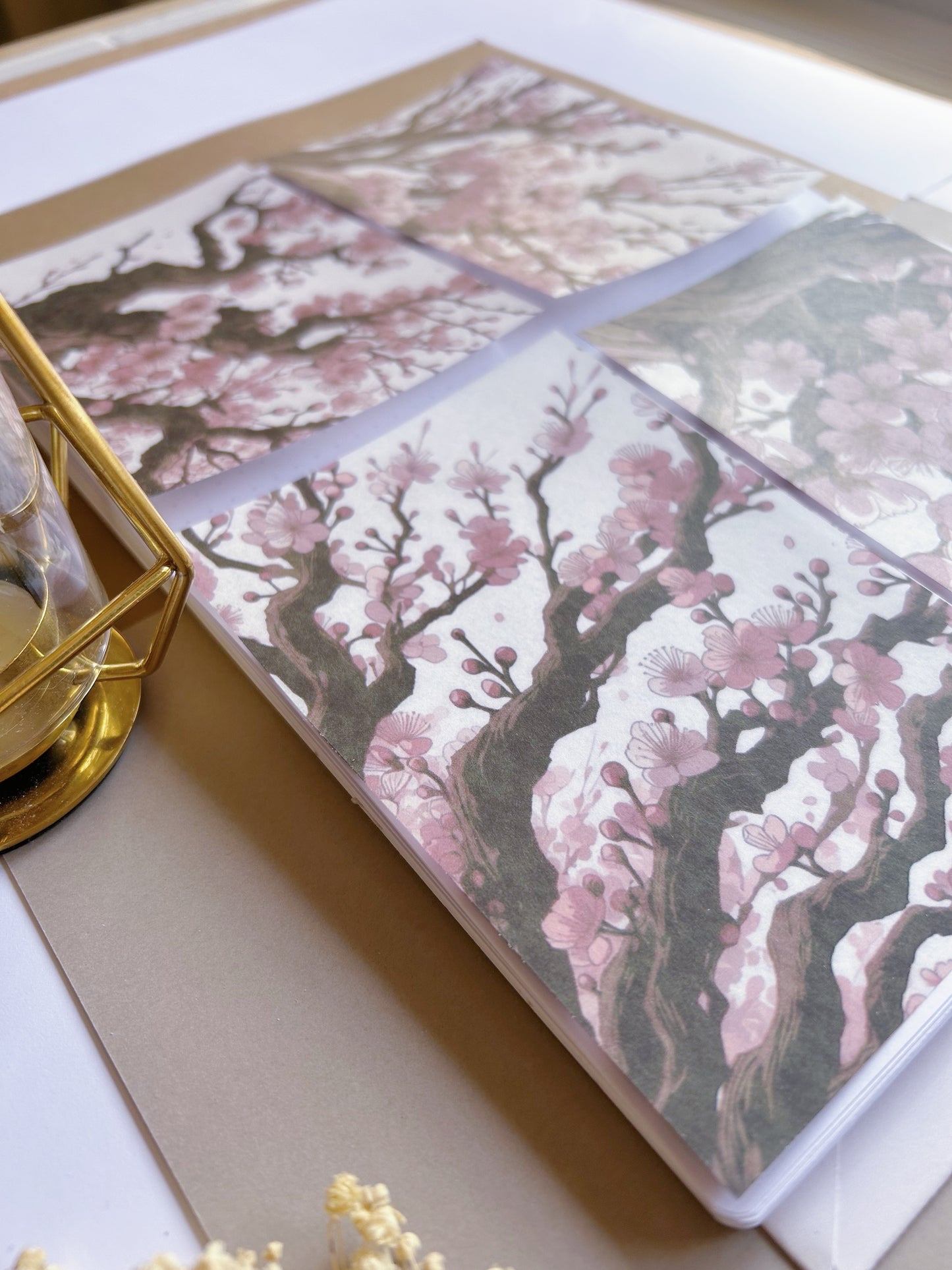 4 Pcs "Sakura Dream"  Washi Background Stickers (A6)