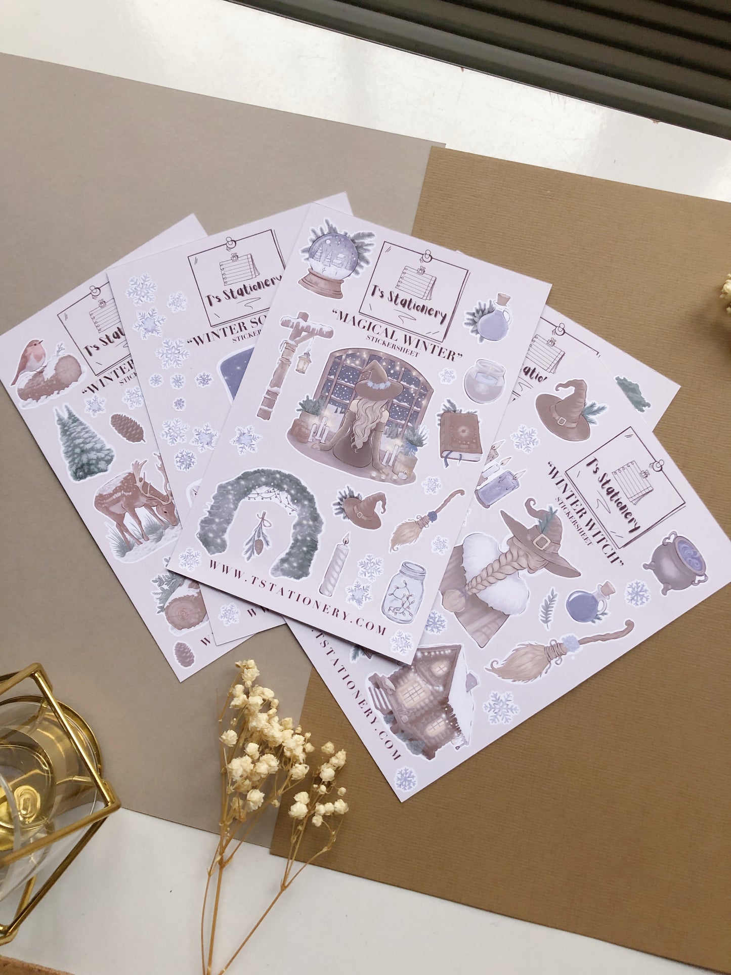 "Winter Forest Sticker Set Of 5"