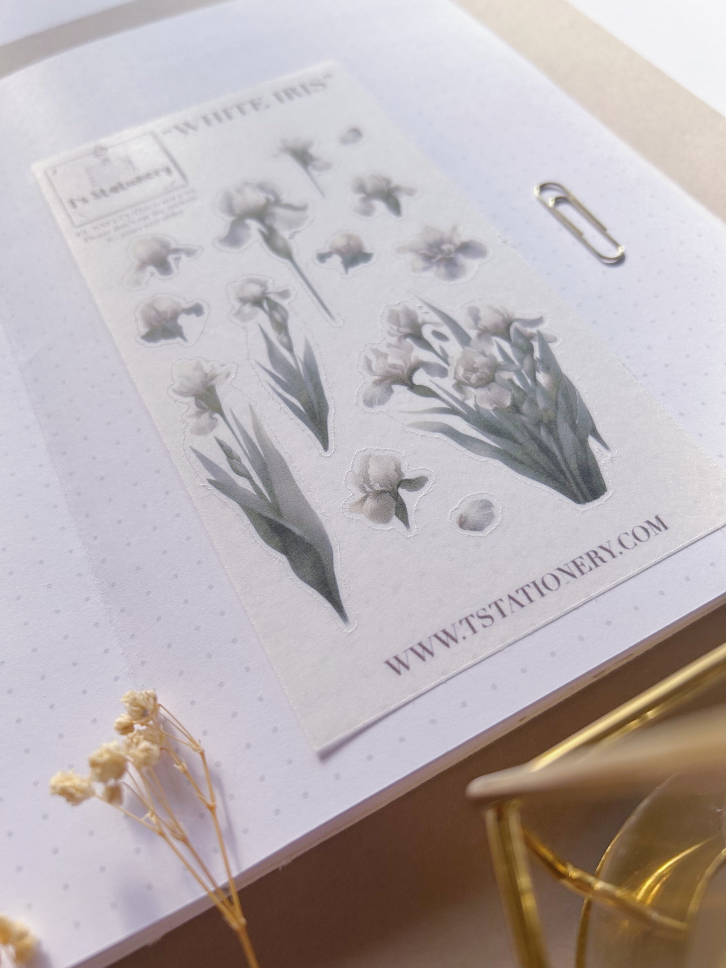 "White Iris"  Sticker Sheet