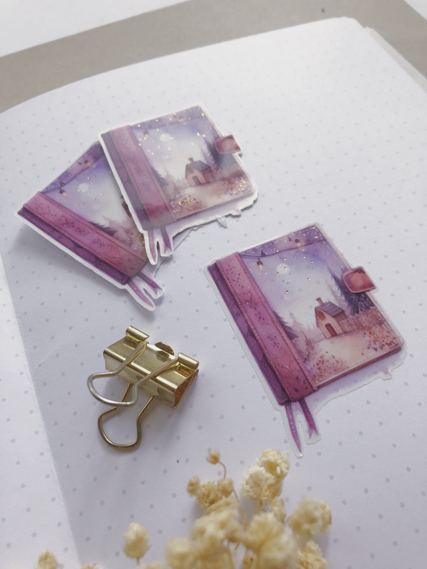 "Dreamy Cottage Journal" PET Die Cut Sticker