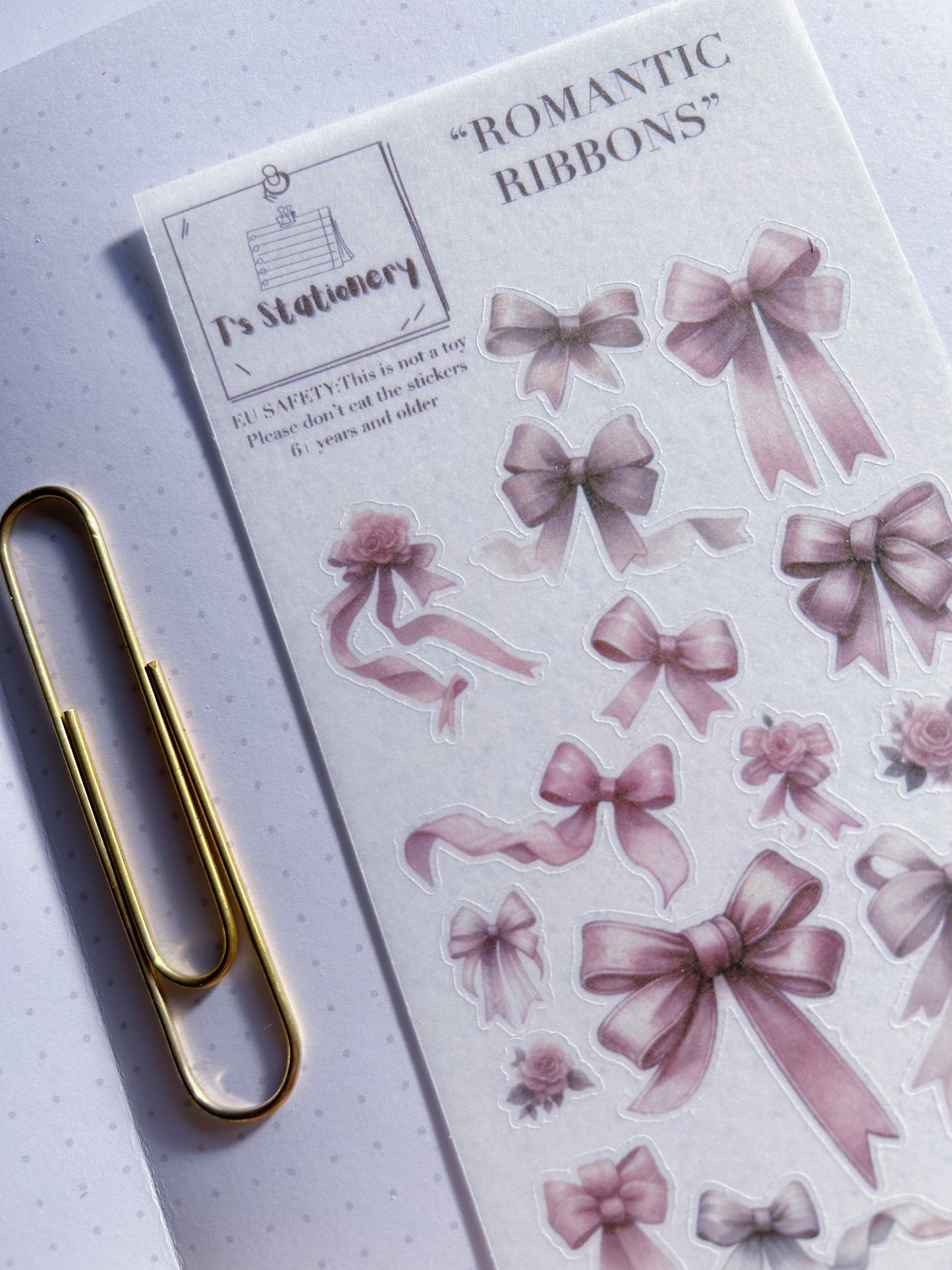 "Romantic Ribbons"  Washi Sticker Sheet