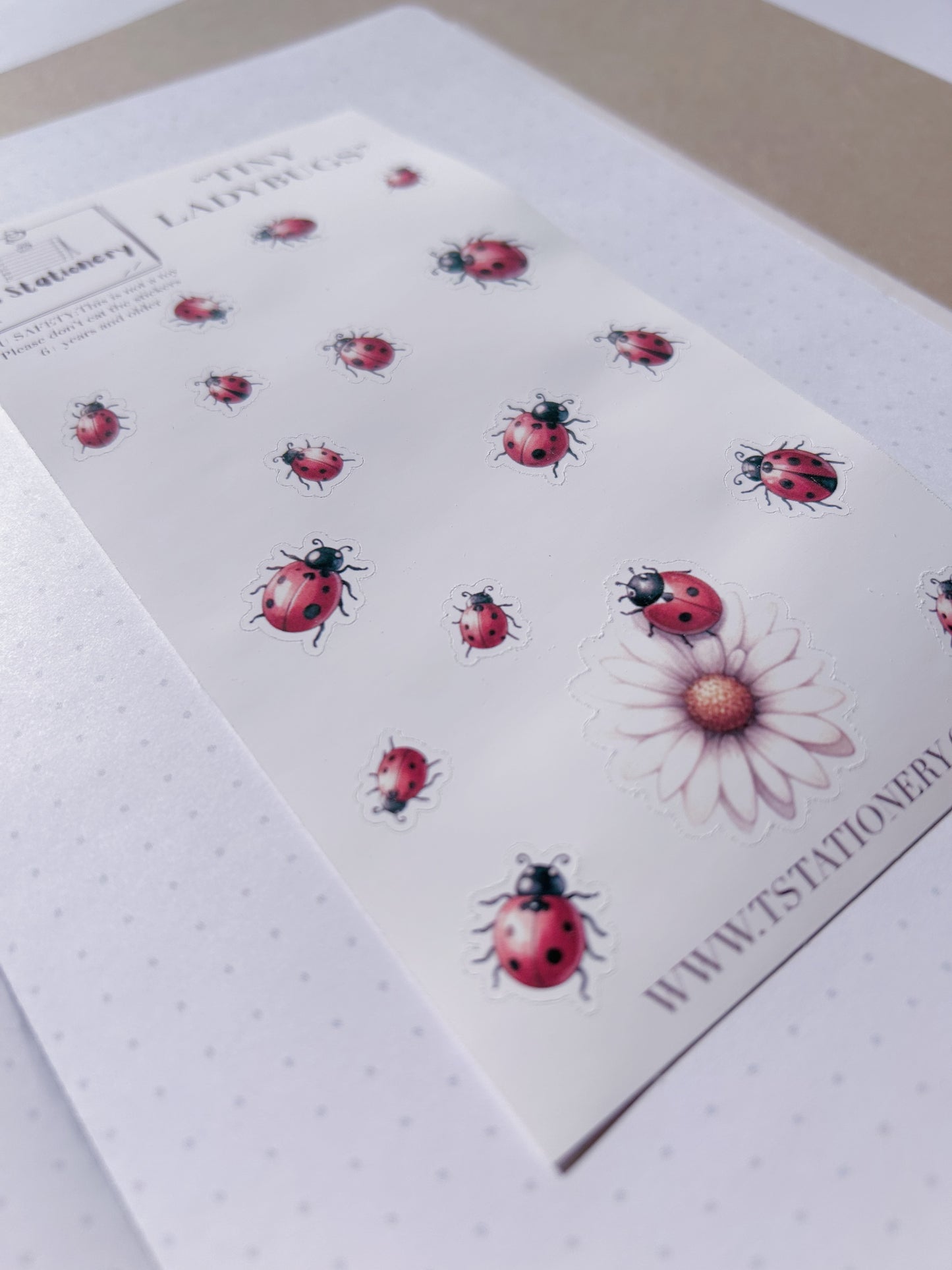 "Tiny Ladybugs"  Sticker Sheet