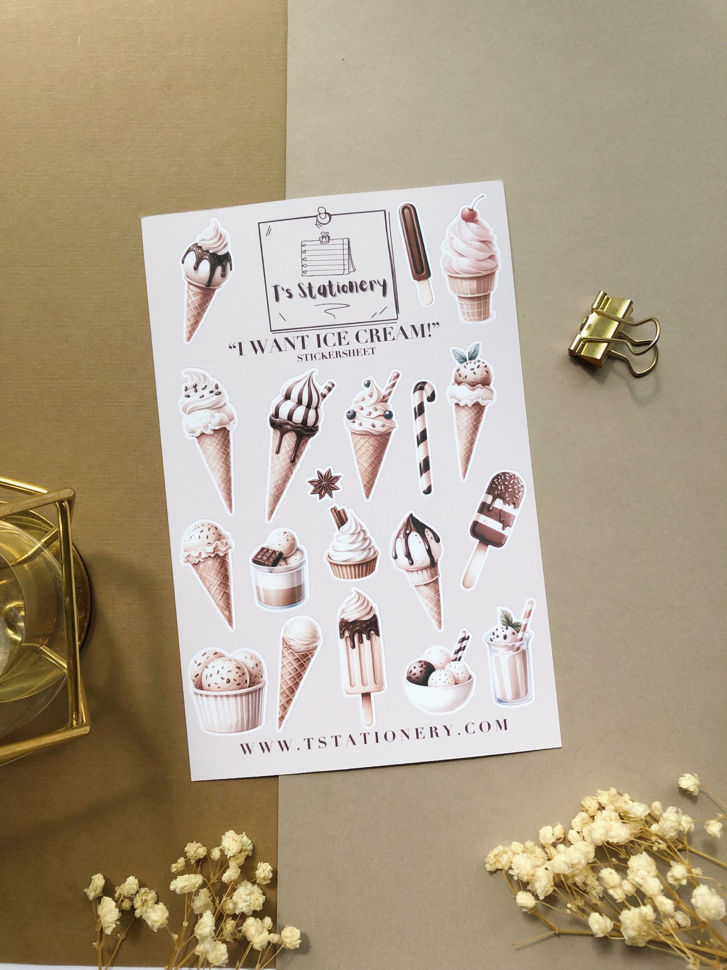 "I Want Ice Cream!" Sticker Sheet