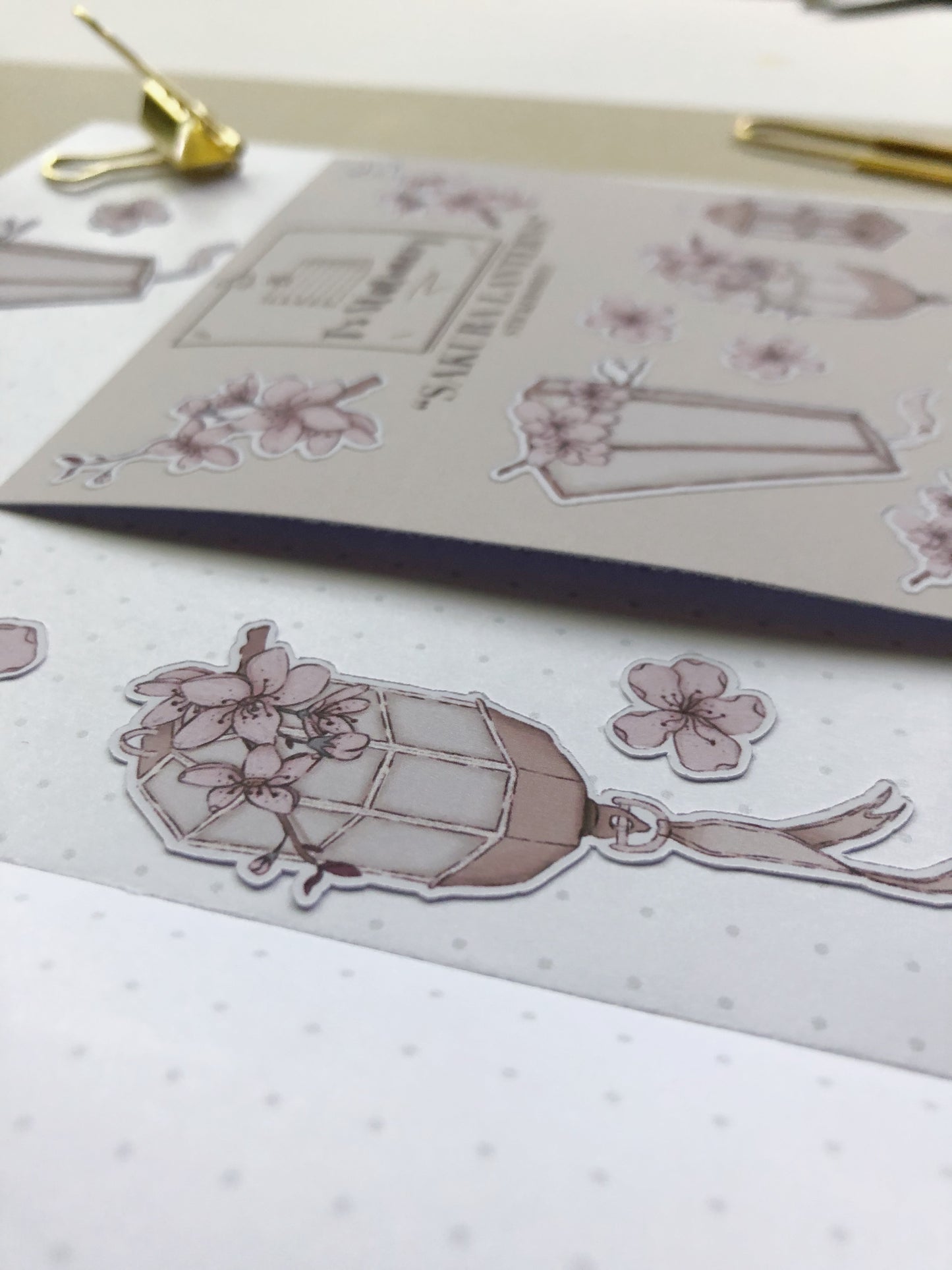 "Sakura Lanterns"  Sticker Sheet