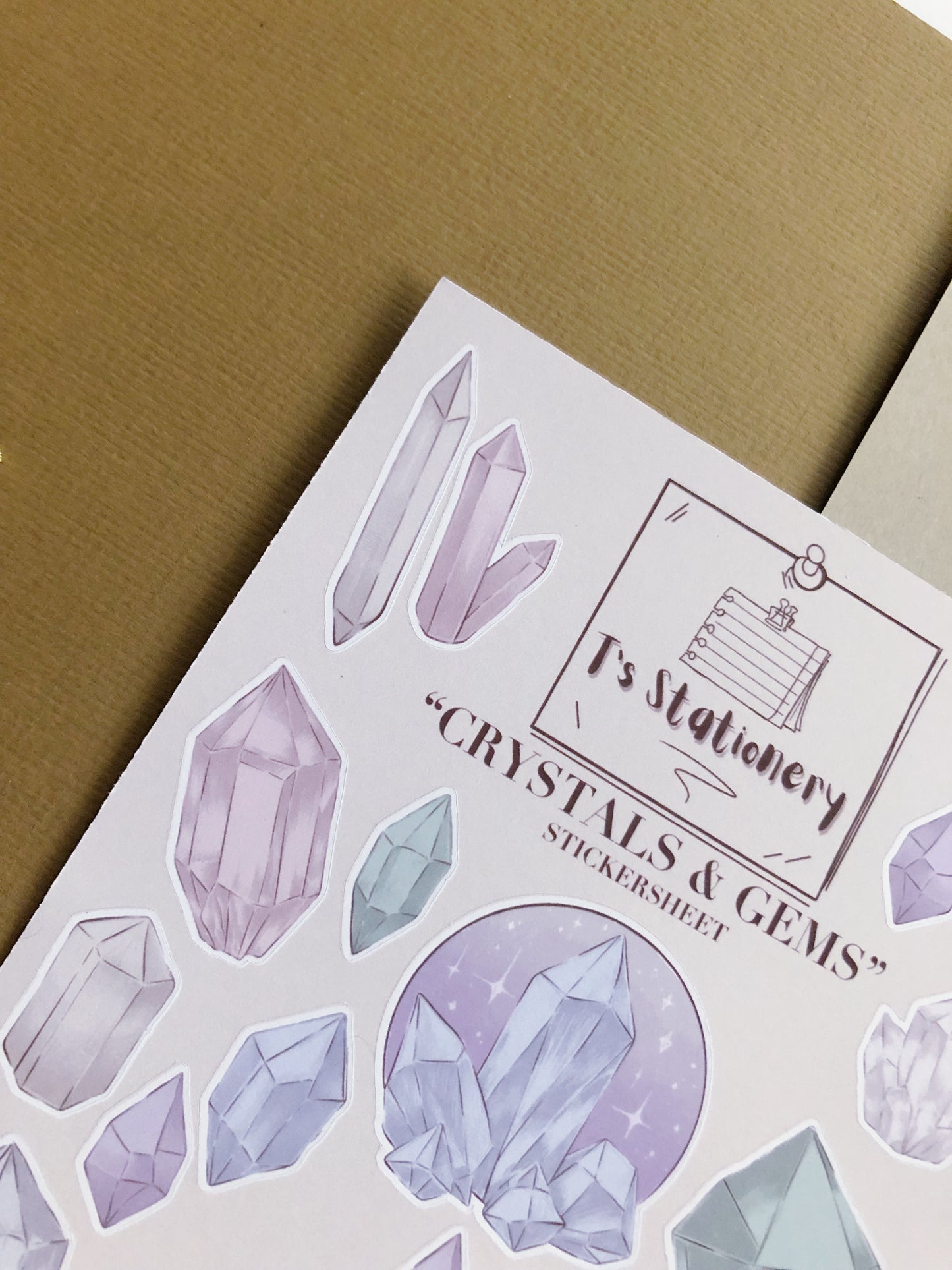 "Crystals & Gems"  Sticker Sheet