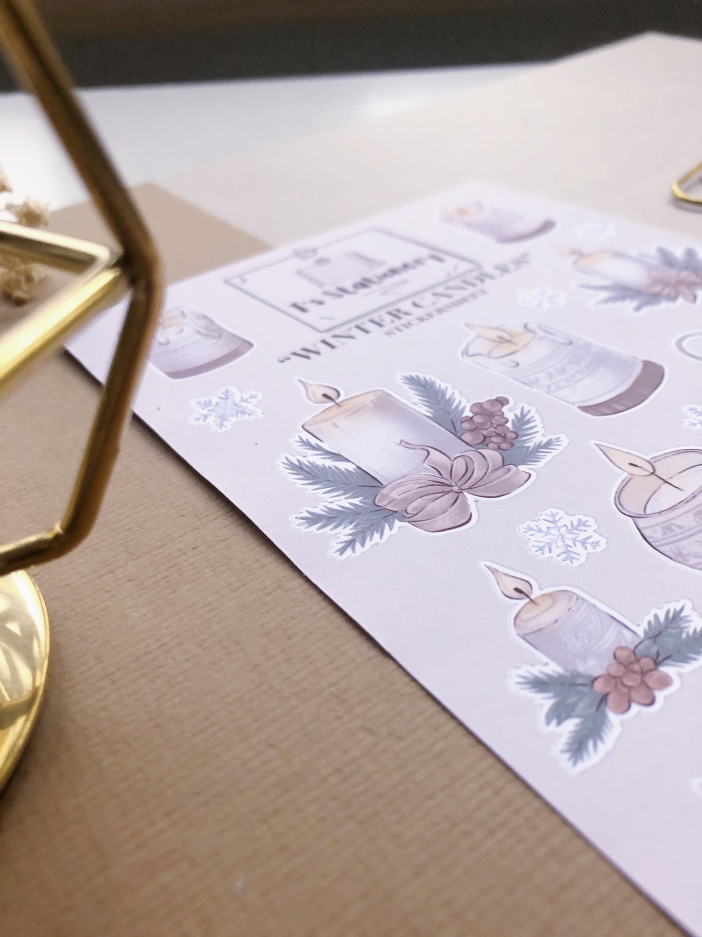 "Winter Candles"  Sticker Sheet