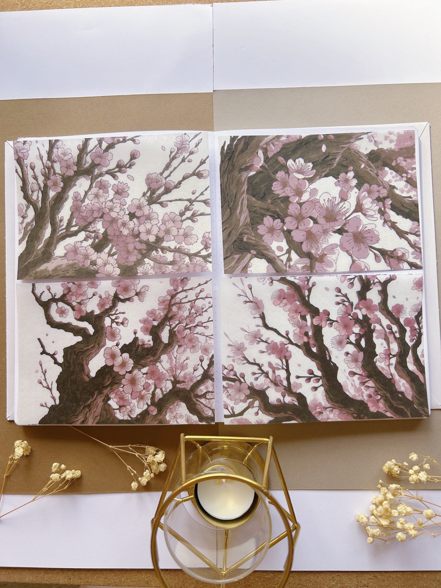4 Pcs "Sakura Dream"  Washi Background Stickers (A6)