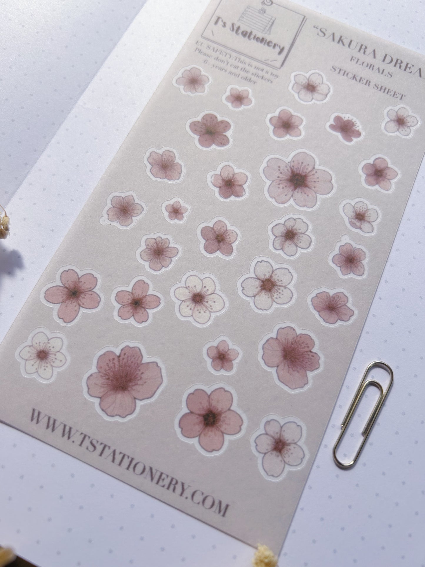 "Sakura Dream Florals"  Sticker Sheet