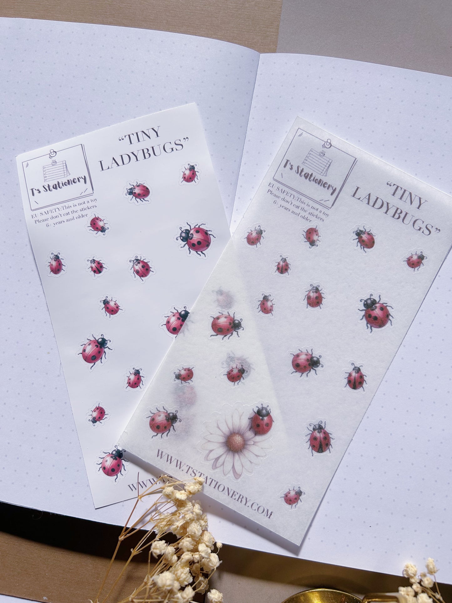 "Tiny Ladybugs"  Sticker Sheet