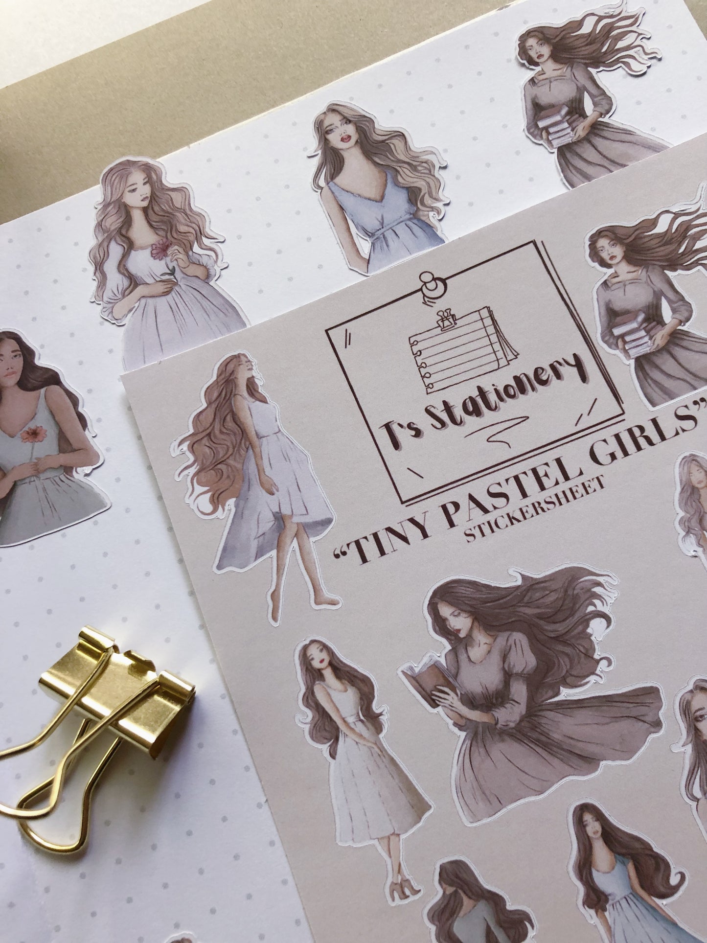 "Tiny Pastel Girls"  Sticker Sheet