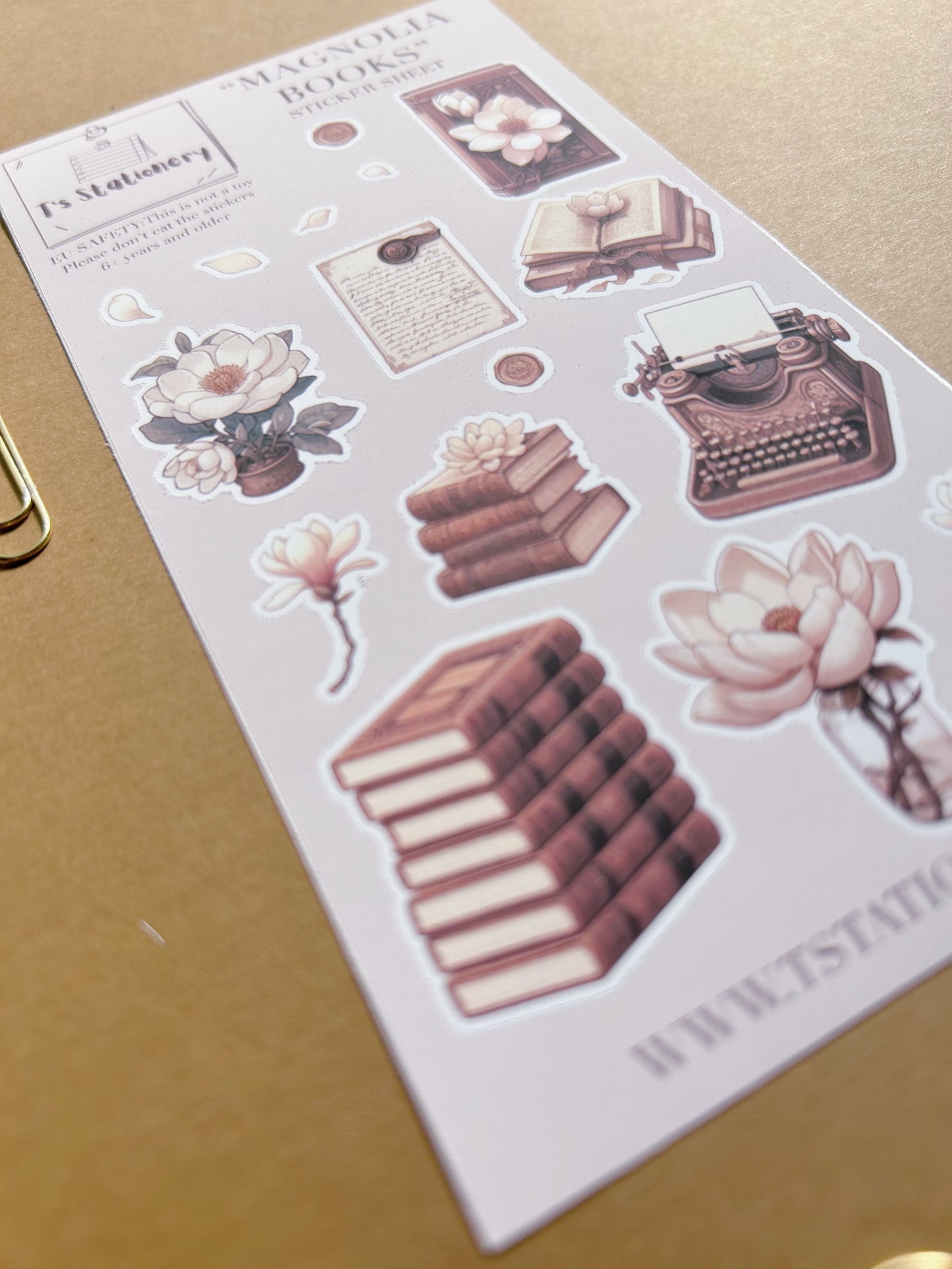 "Magnolia Books"  Sticker Sheet