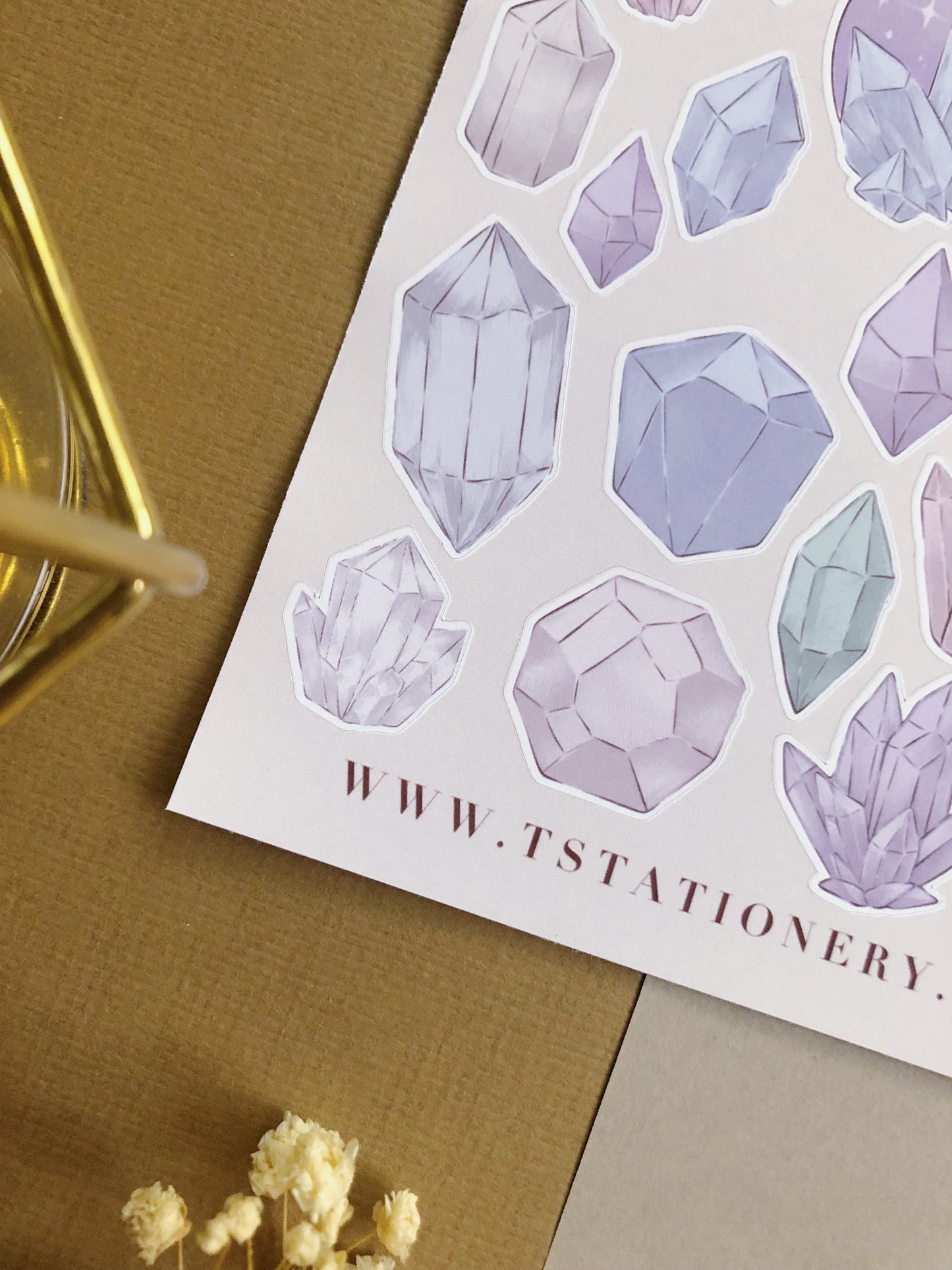 "Crystals & Gems"  Sticker Sheet
