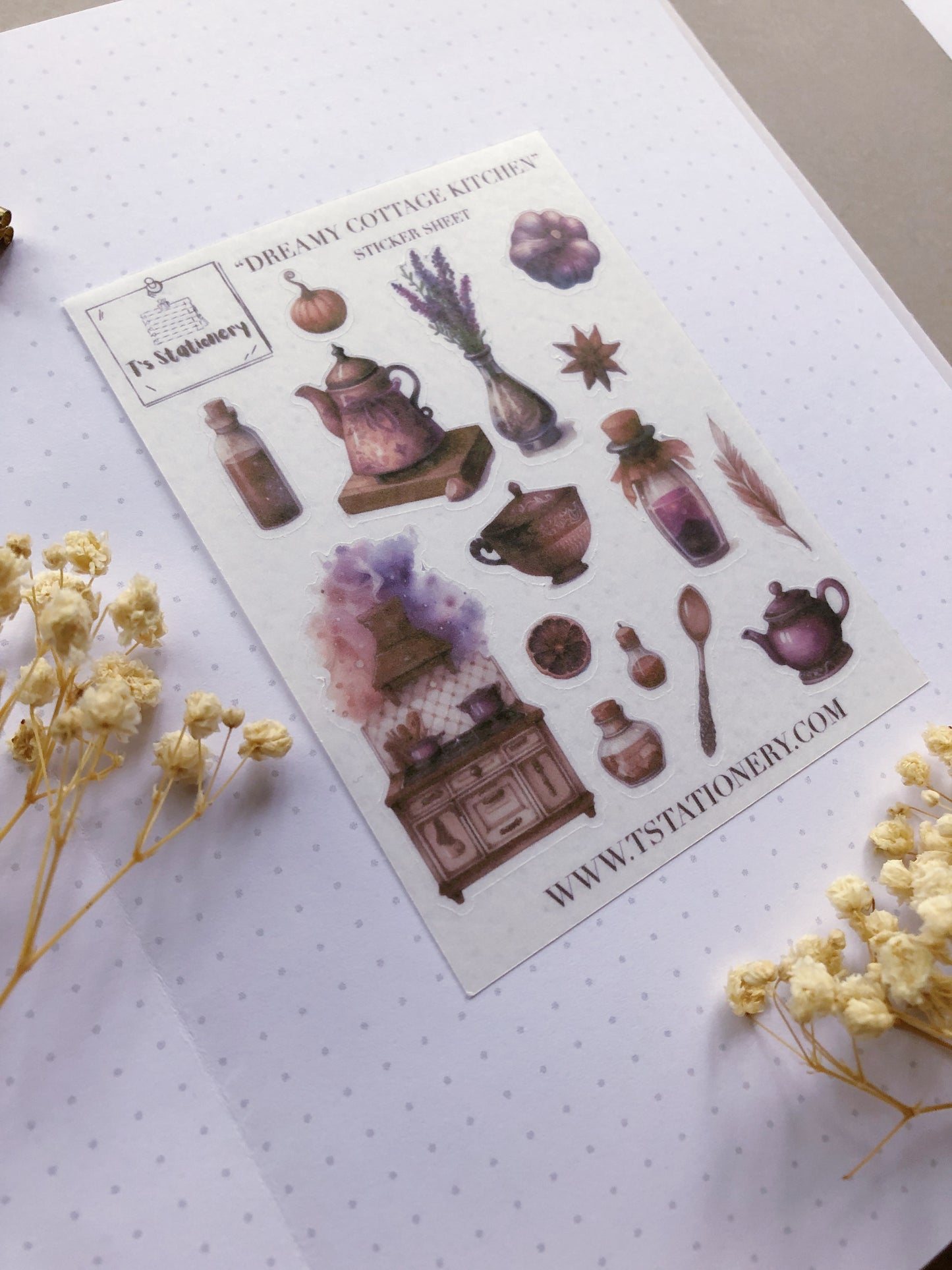"Dreamy Cottage Kitchen" Washi Sticker Sheet