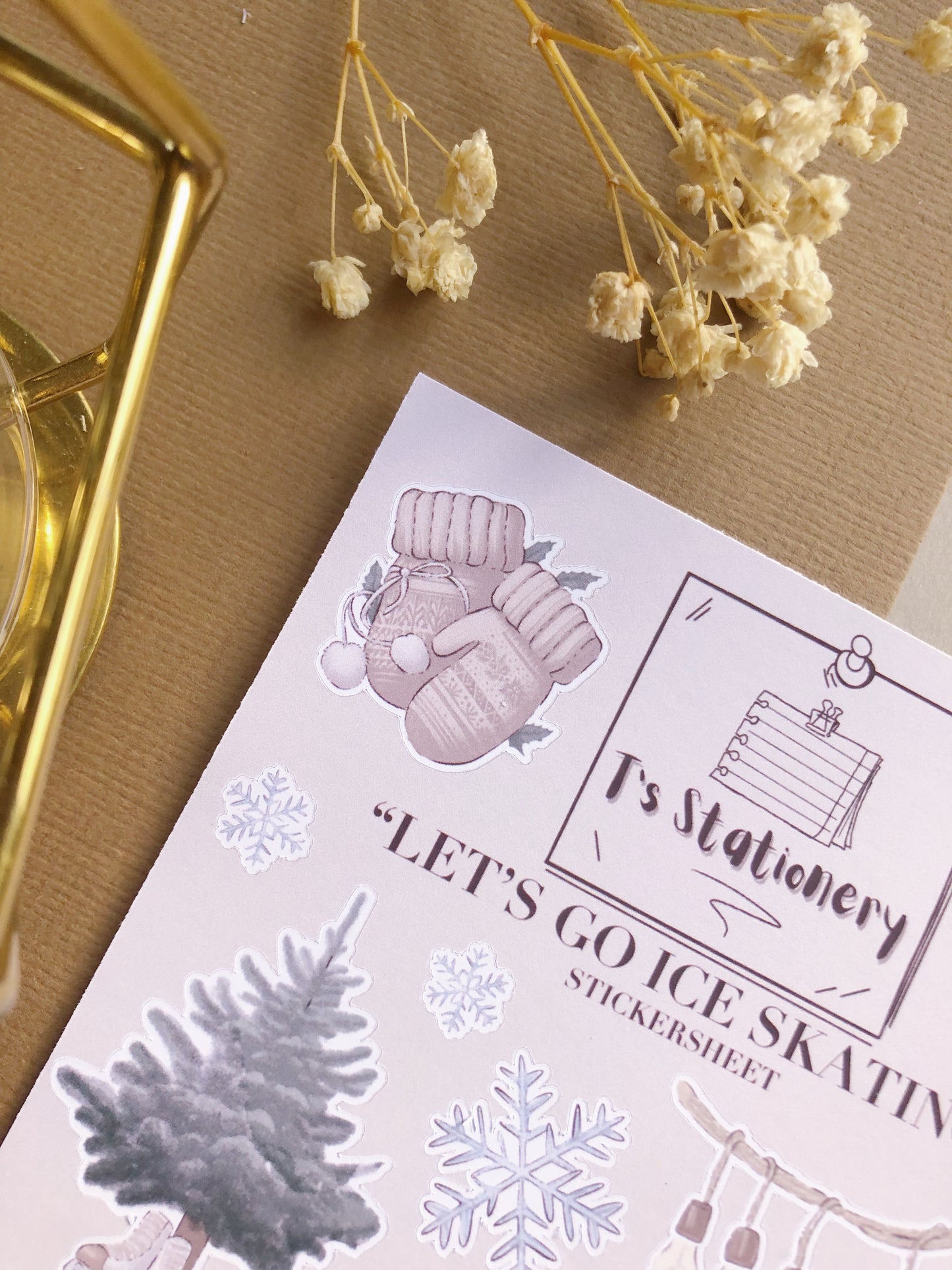 "Let's Go Ice Skating"  Sticker Sheet