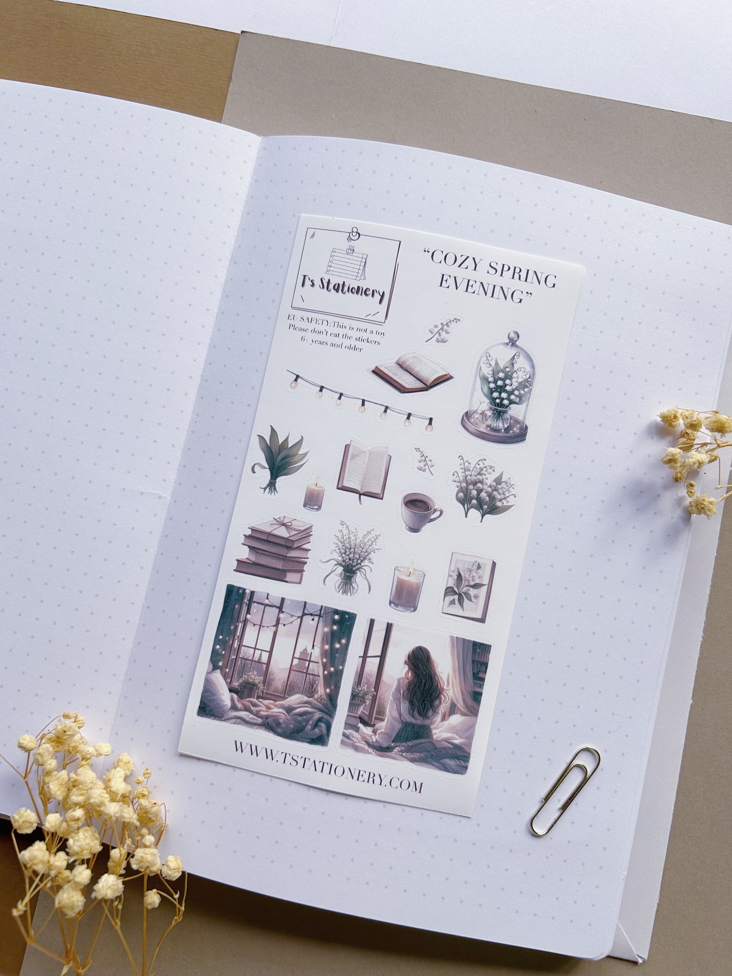 "Cozy Spring Evening"  Sticker Sheet