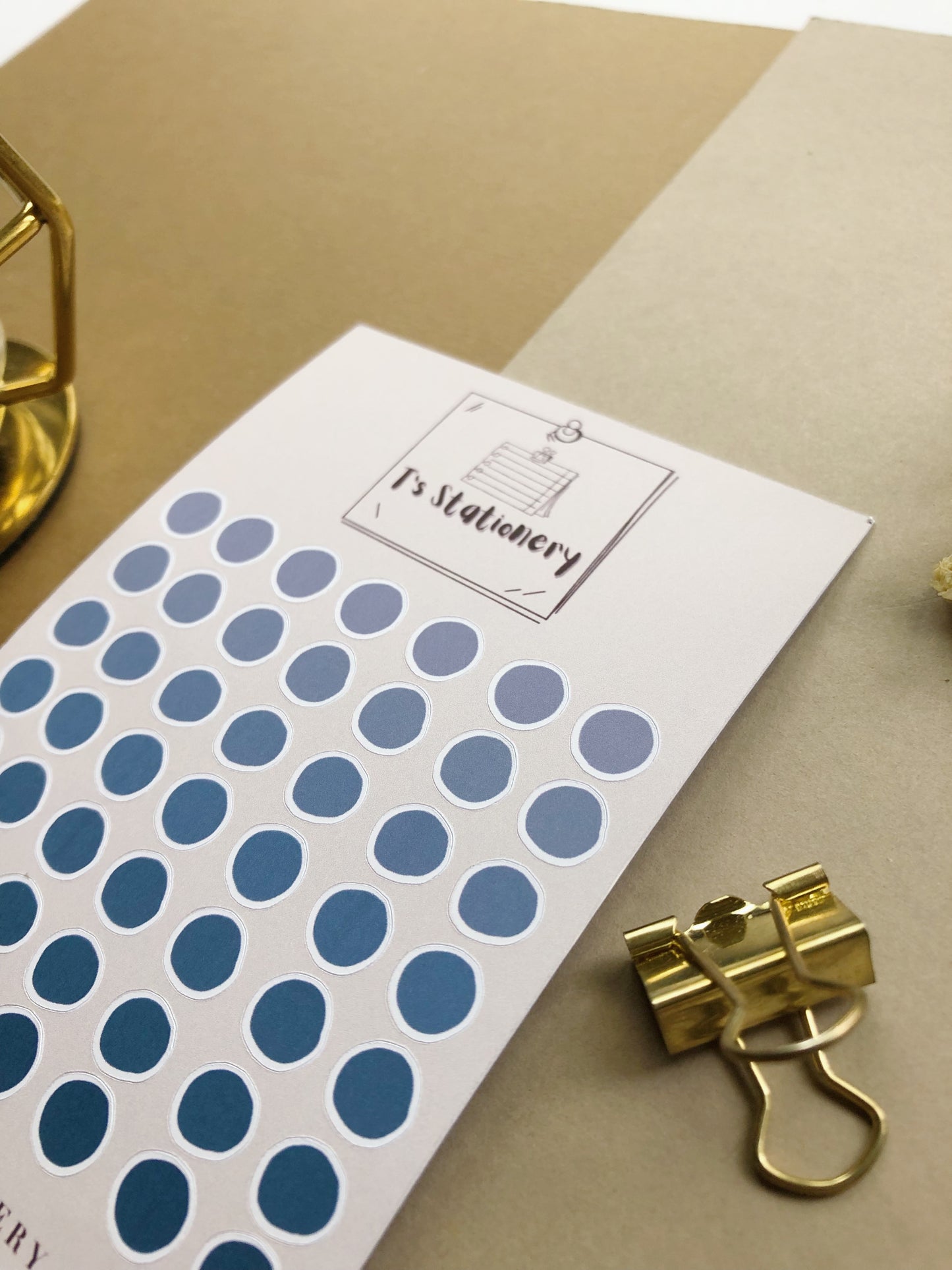 "Navy Blue Dots" Mini Sticker Sheet