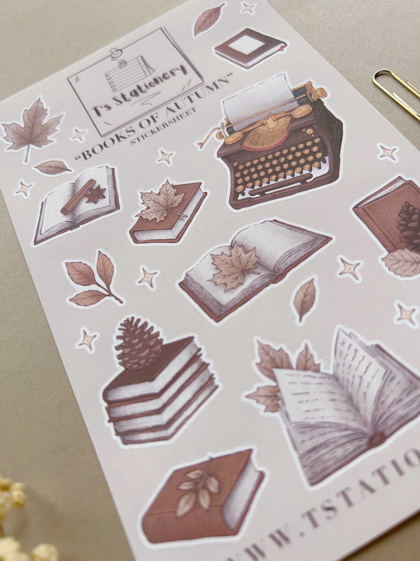 "Books Of Autumn"  Sticker Sheet