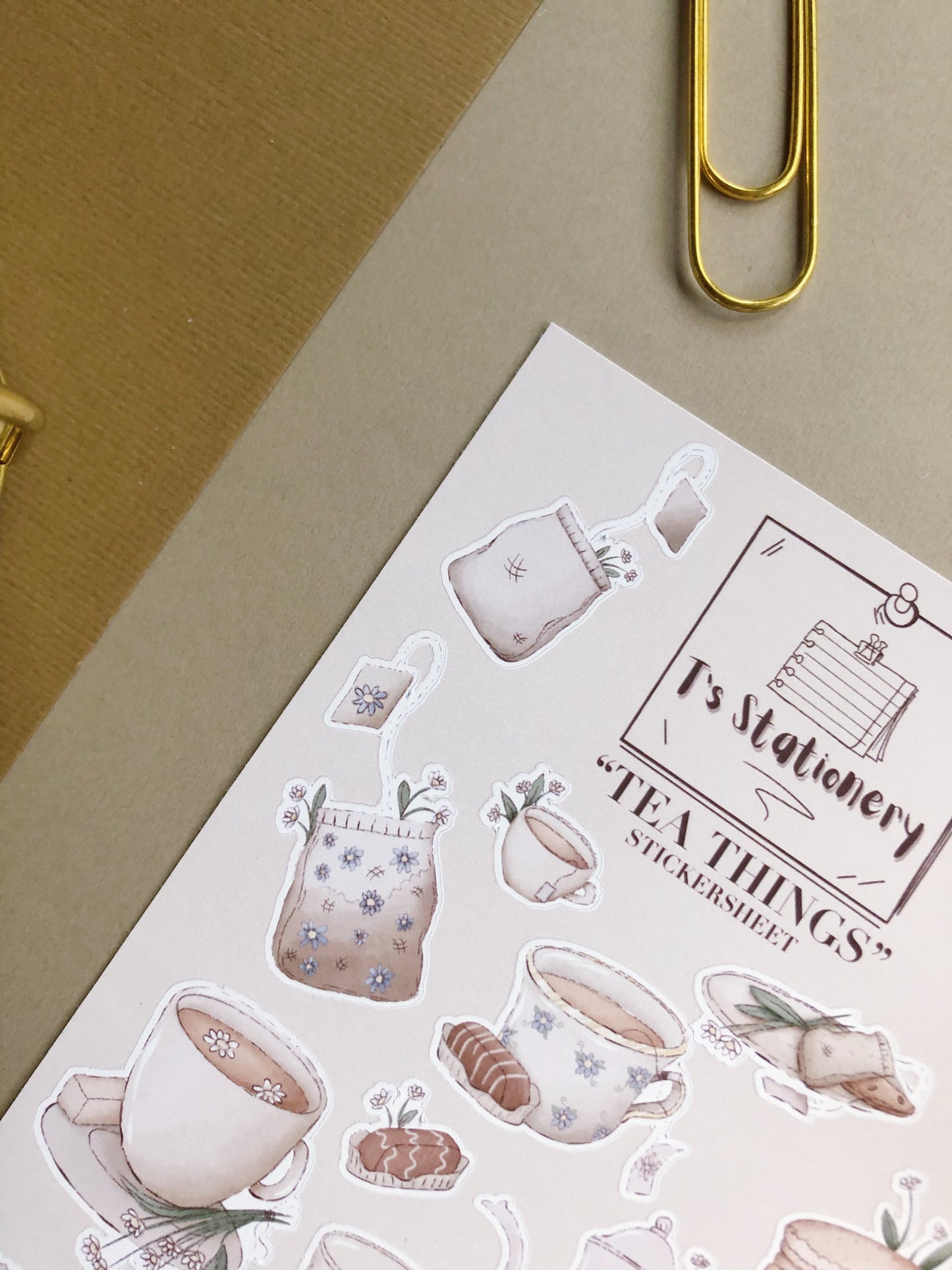 "Tea Things"  Sticker Sheet