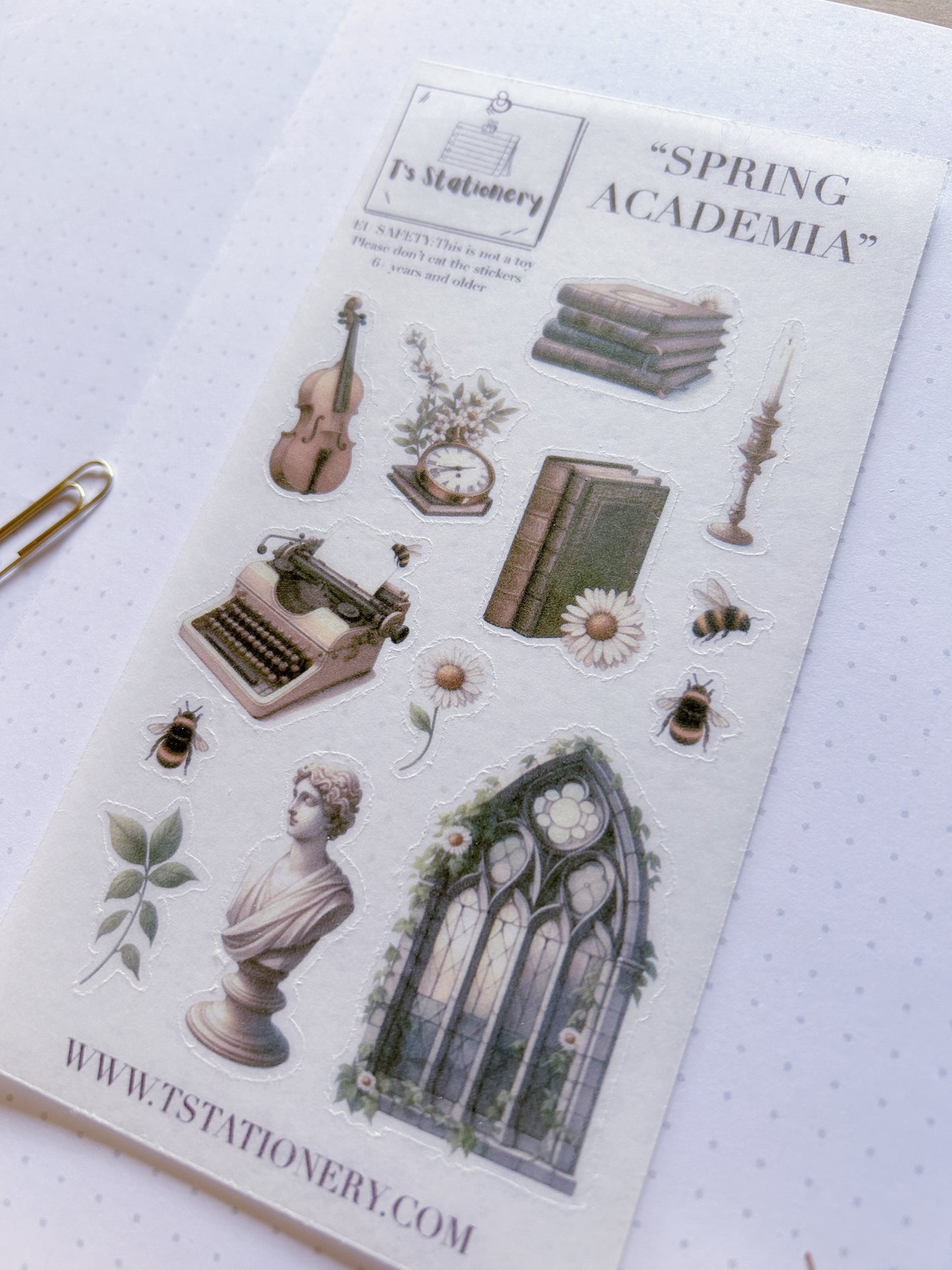 "Spring Academia"  Sticker Sheet