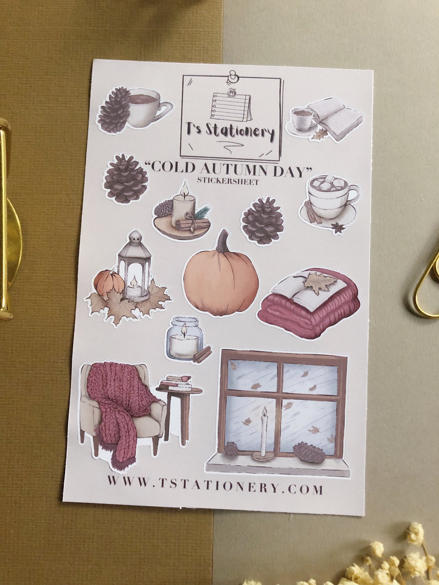 "Cold Autumn Day"  Sticker Sheet