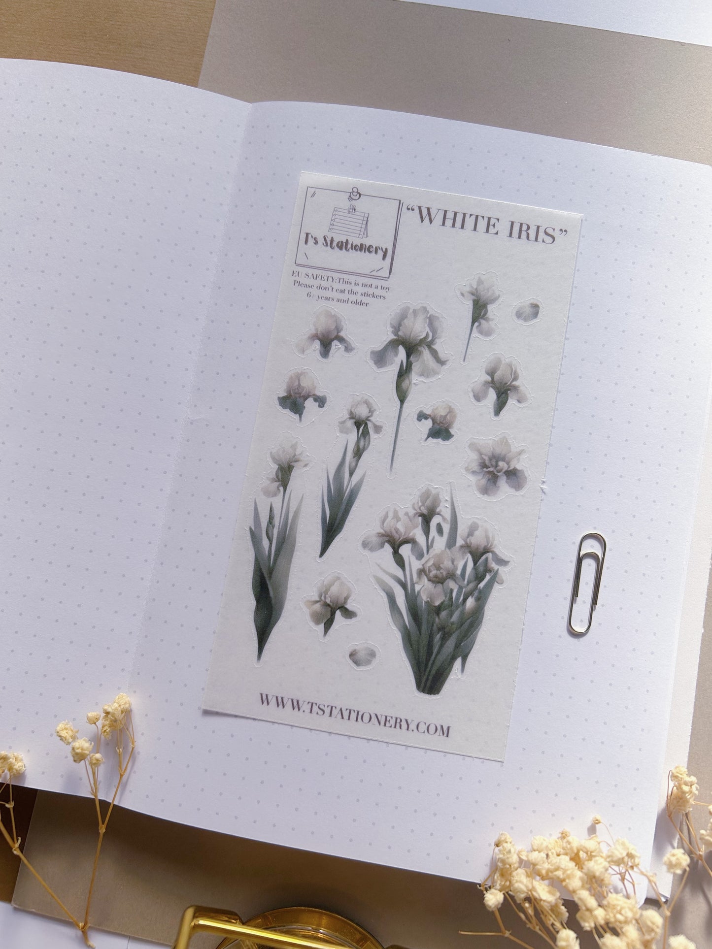 "White Iris"  Sticker Sheet