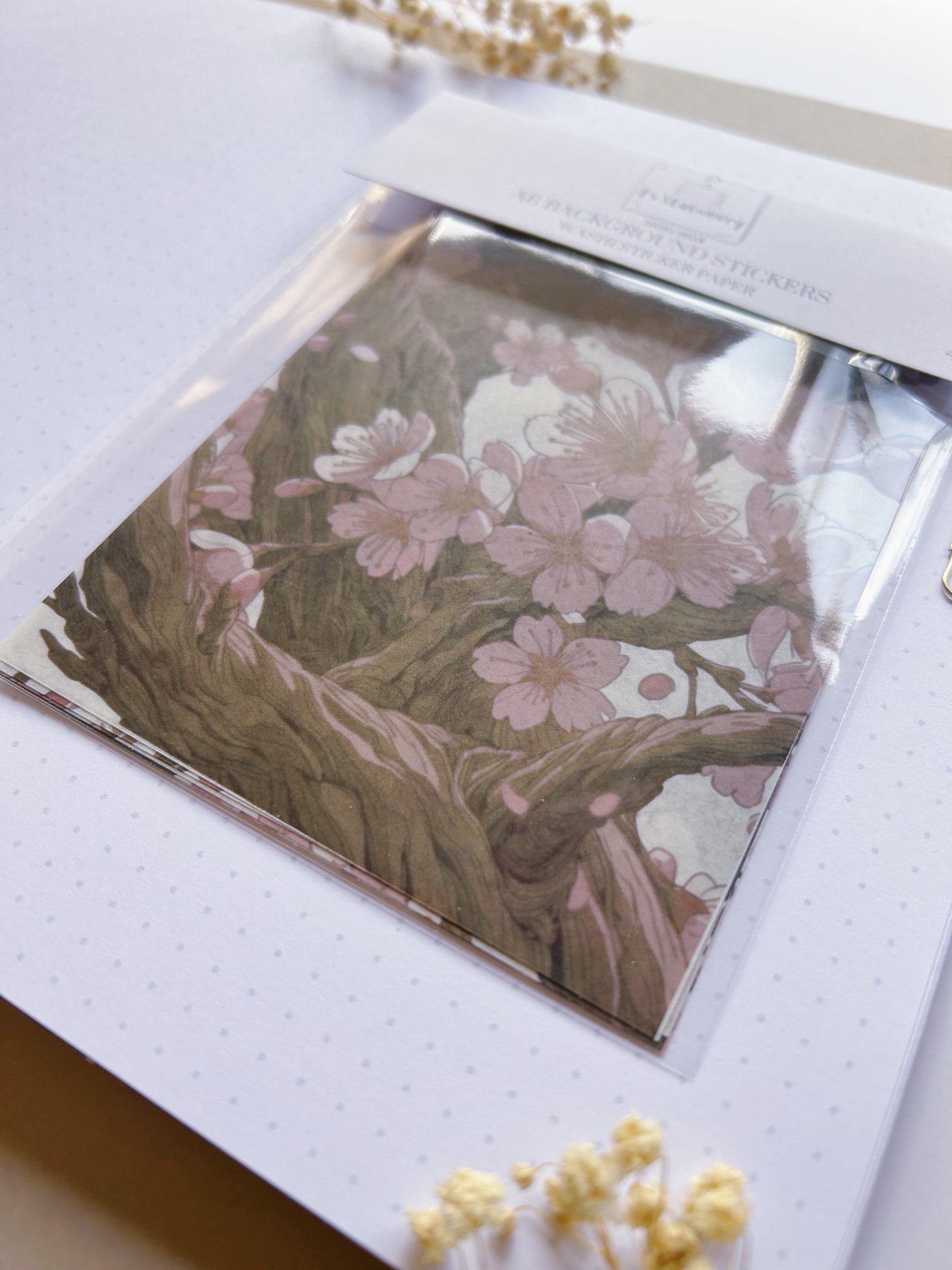 4 Pcs "Sakura Dream"  Washi Background Stickers (A6)
