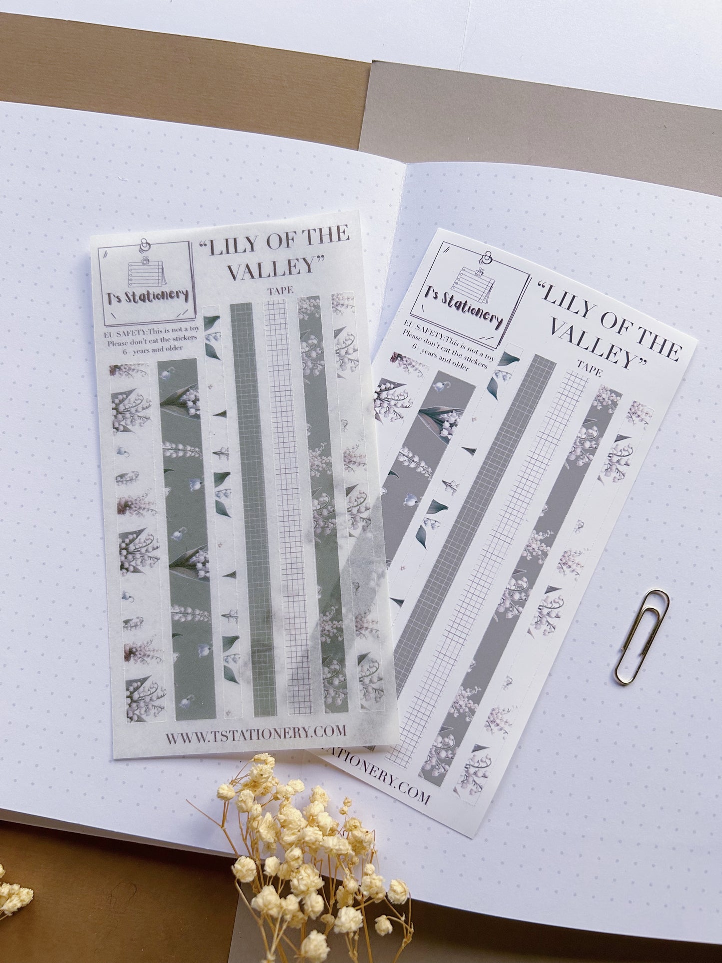 "Lily Of The Valley"  Sticker Tape Sheet