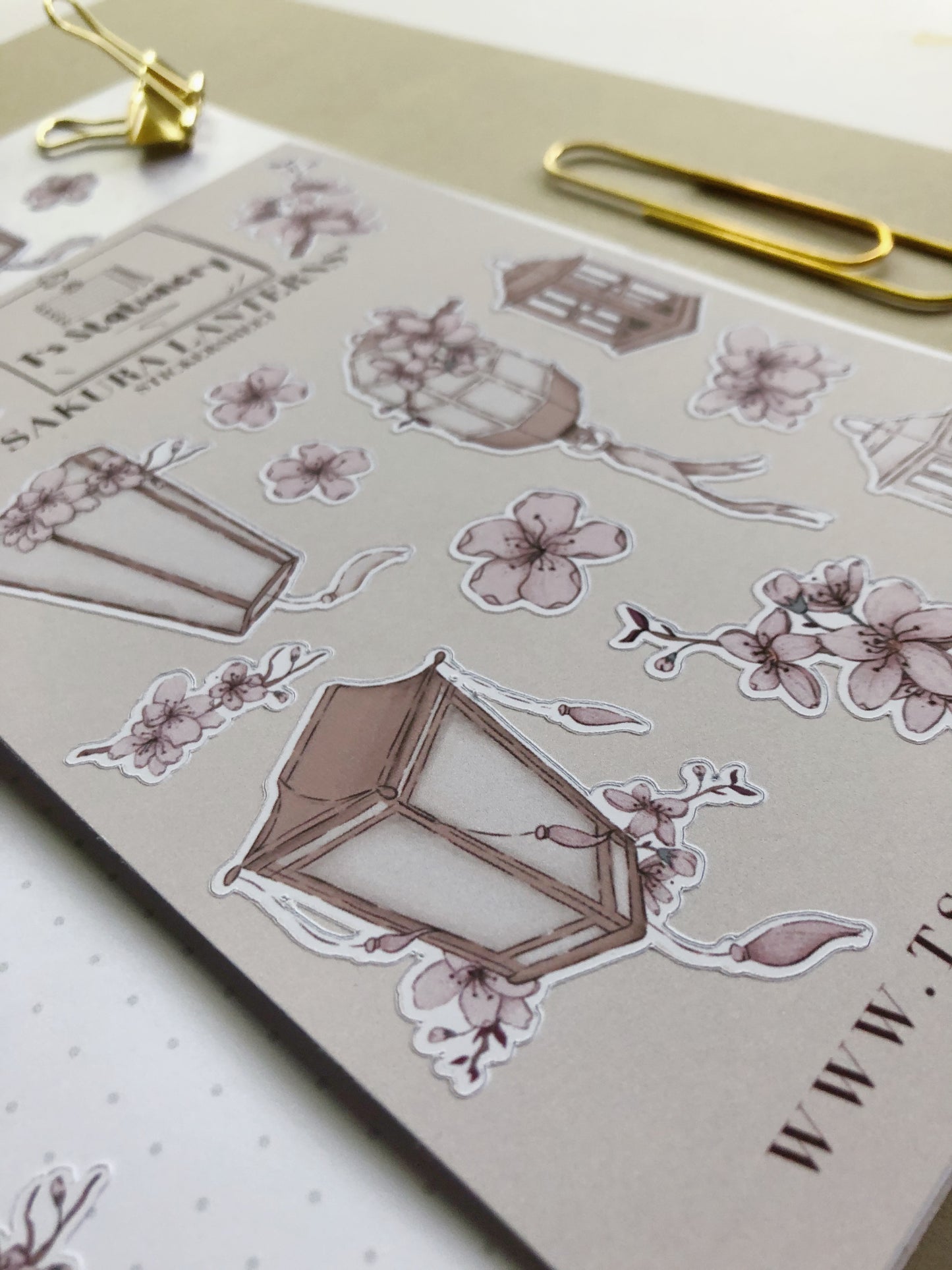 "Sakura Lanterns"  Sticker Sheet