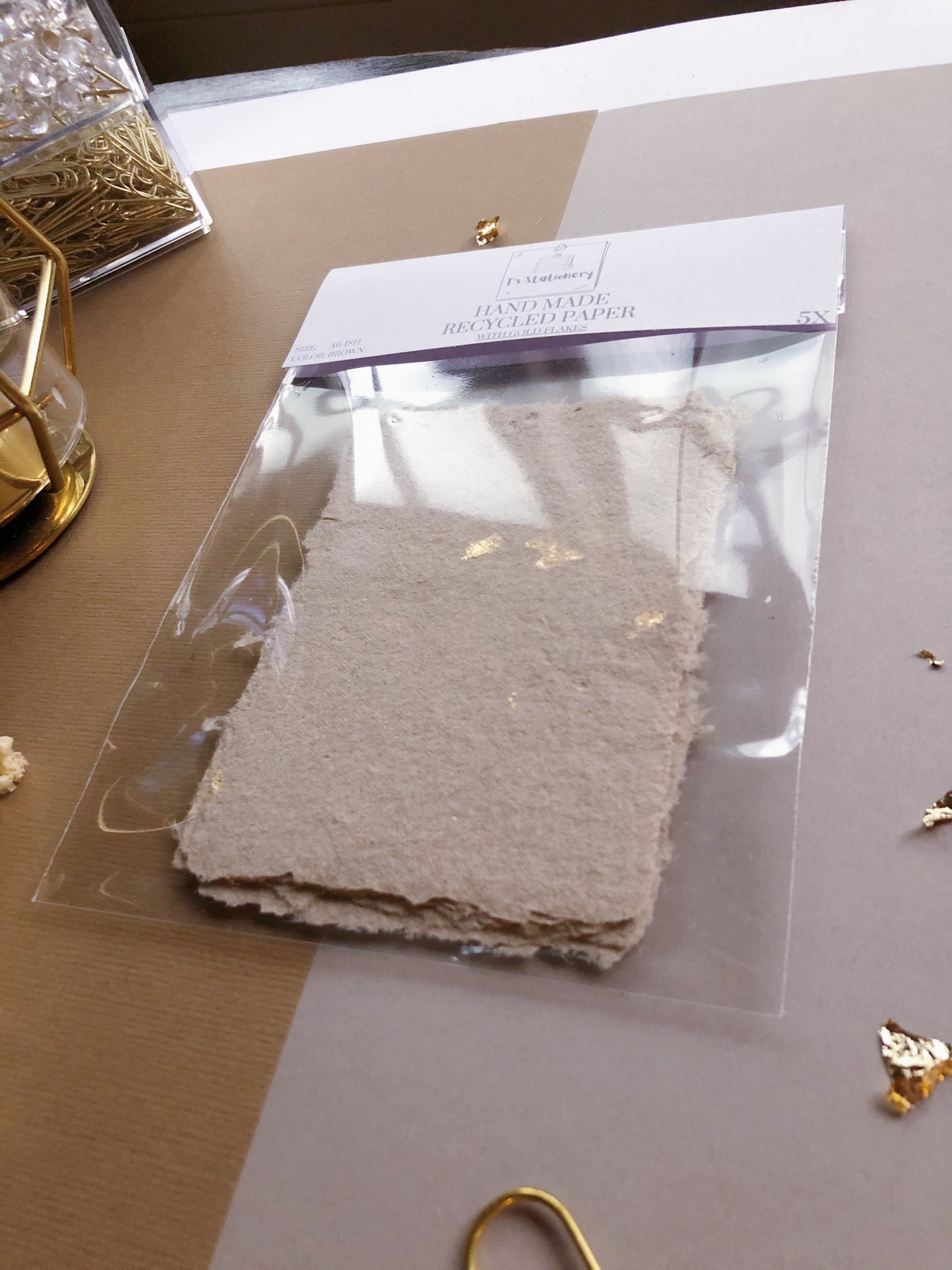 "A6 Hand Made Gold Foil Paper"