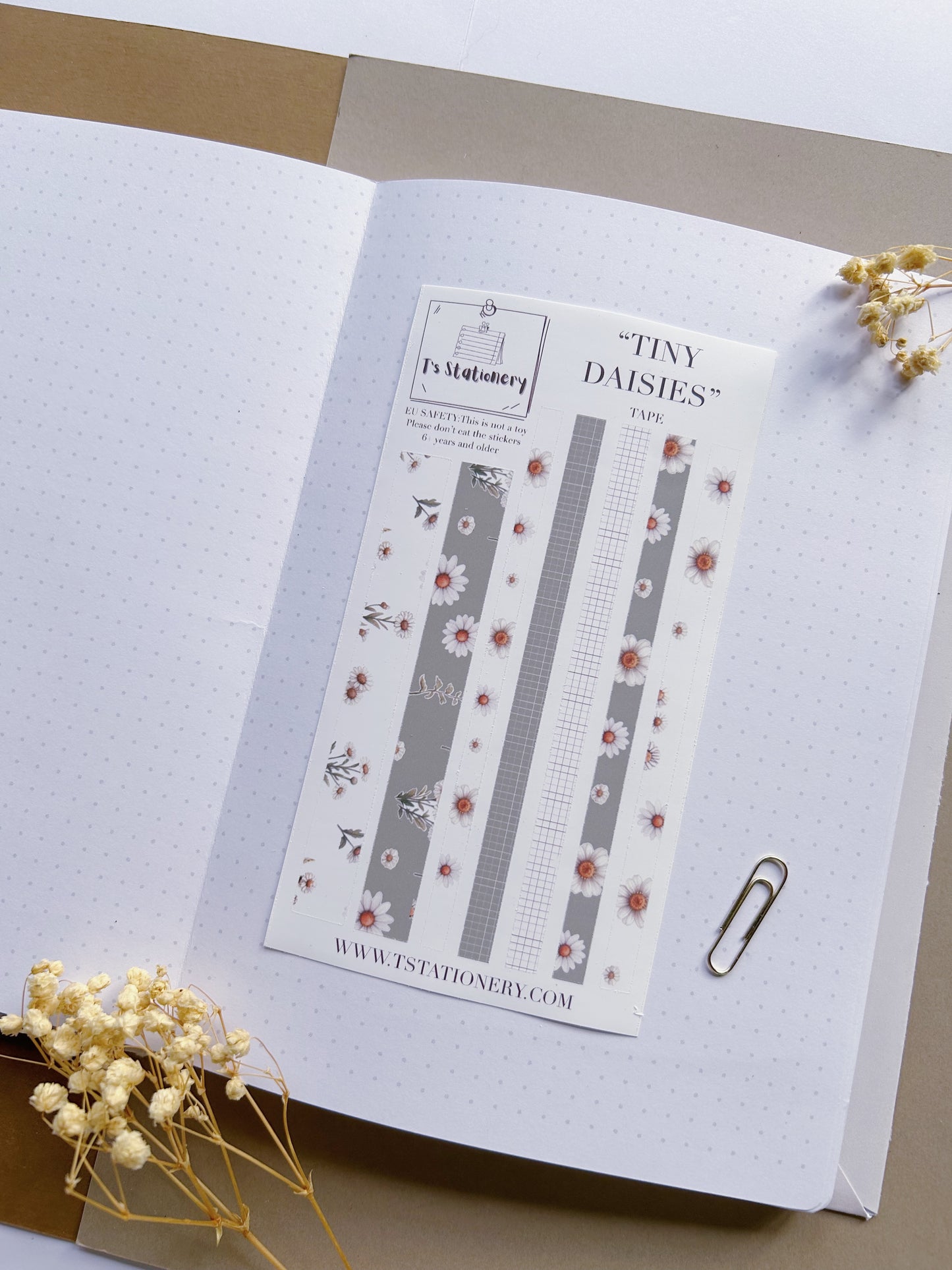 "Tiny Daisy"  Sticker Tape Sheet