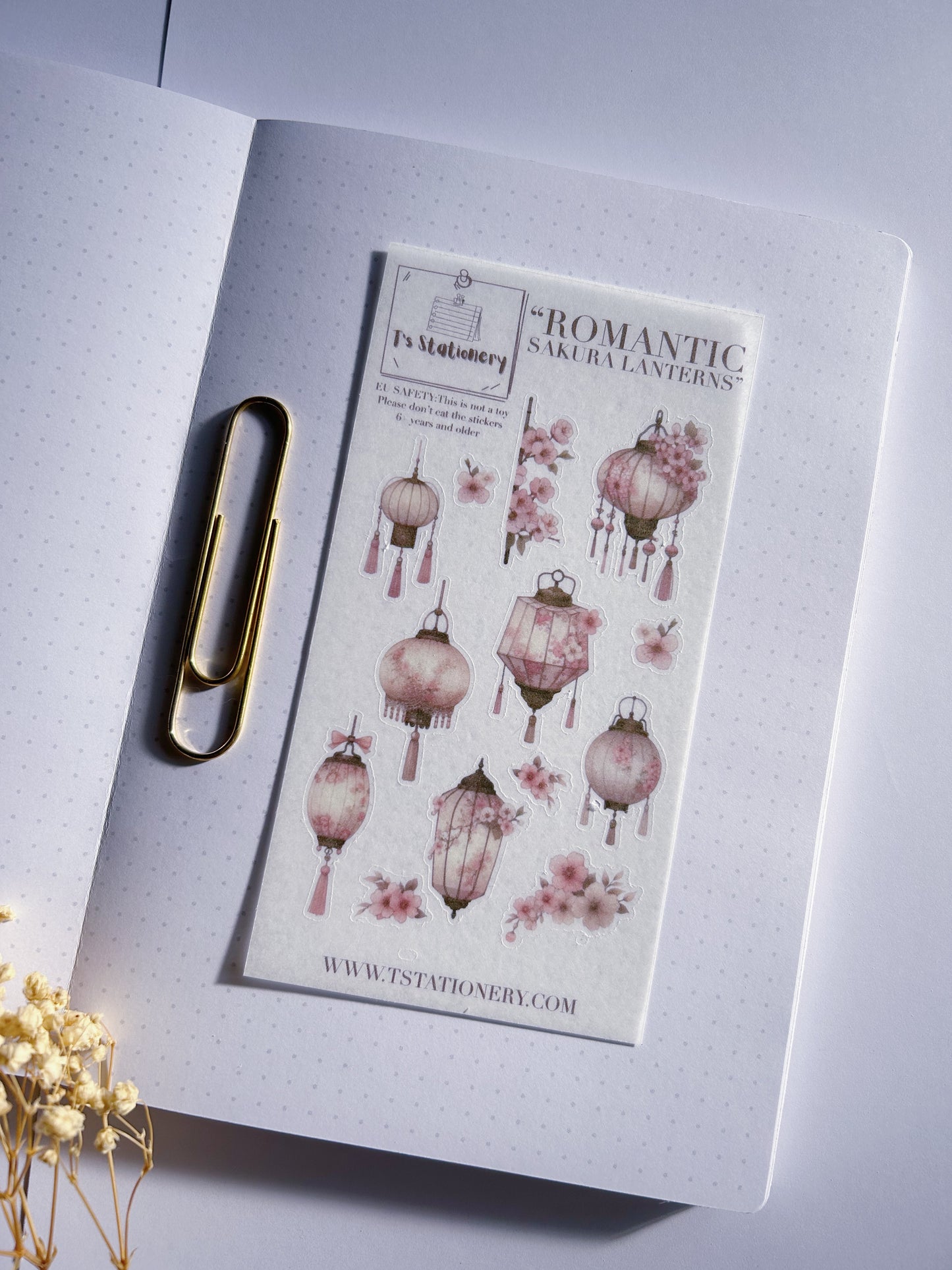 "Sakura Lanterns"  Washi Sticker Sheet