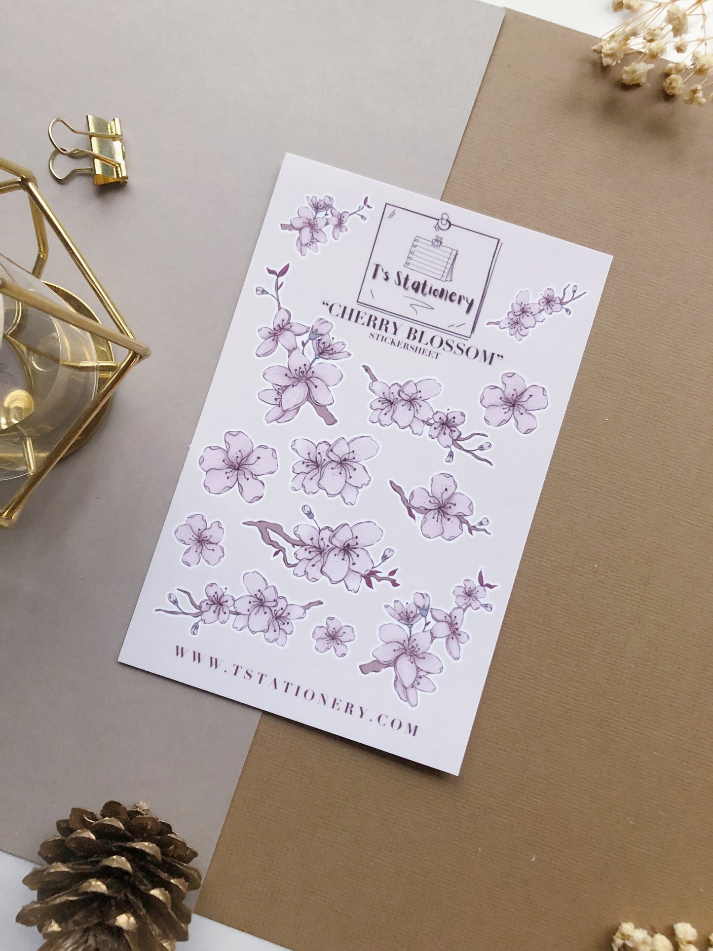 "PET Cherry Blossom Stickers"