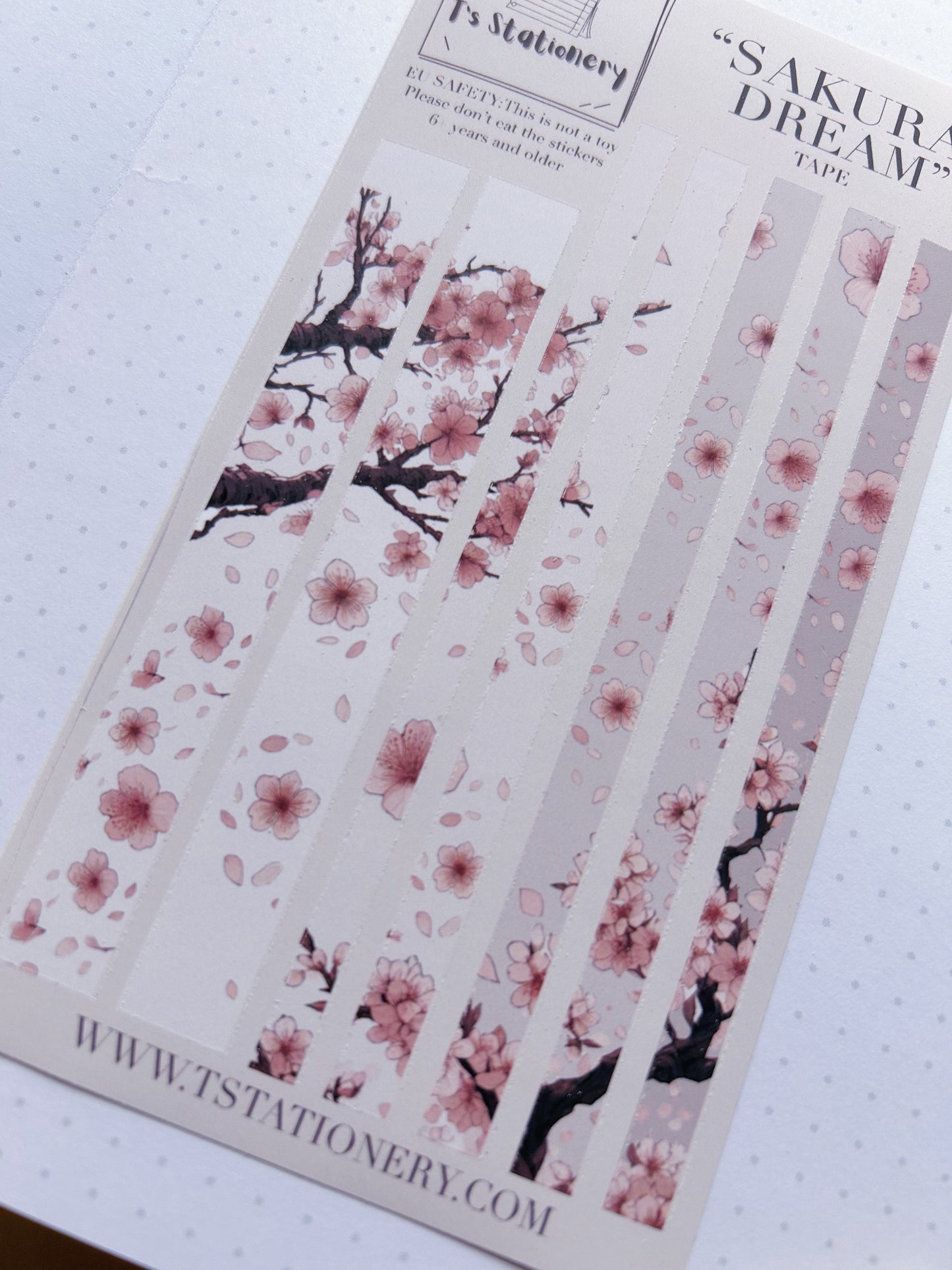 "Sakura Dream Washi Strips"  Sticker Sheet