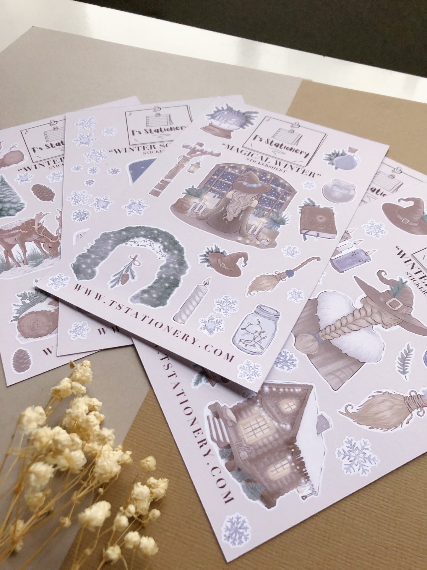 "Winter Forest Sticker Set Of 5"