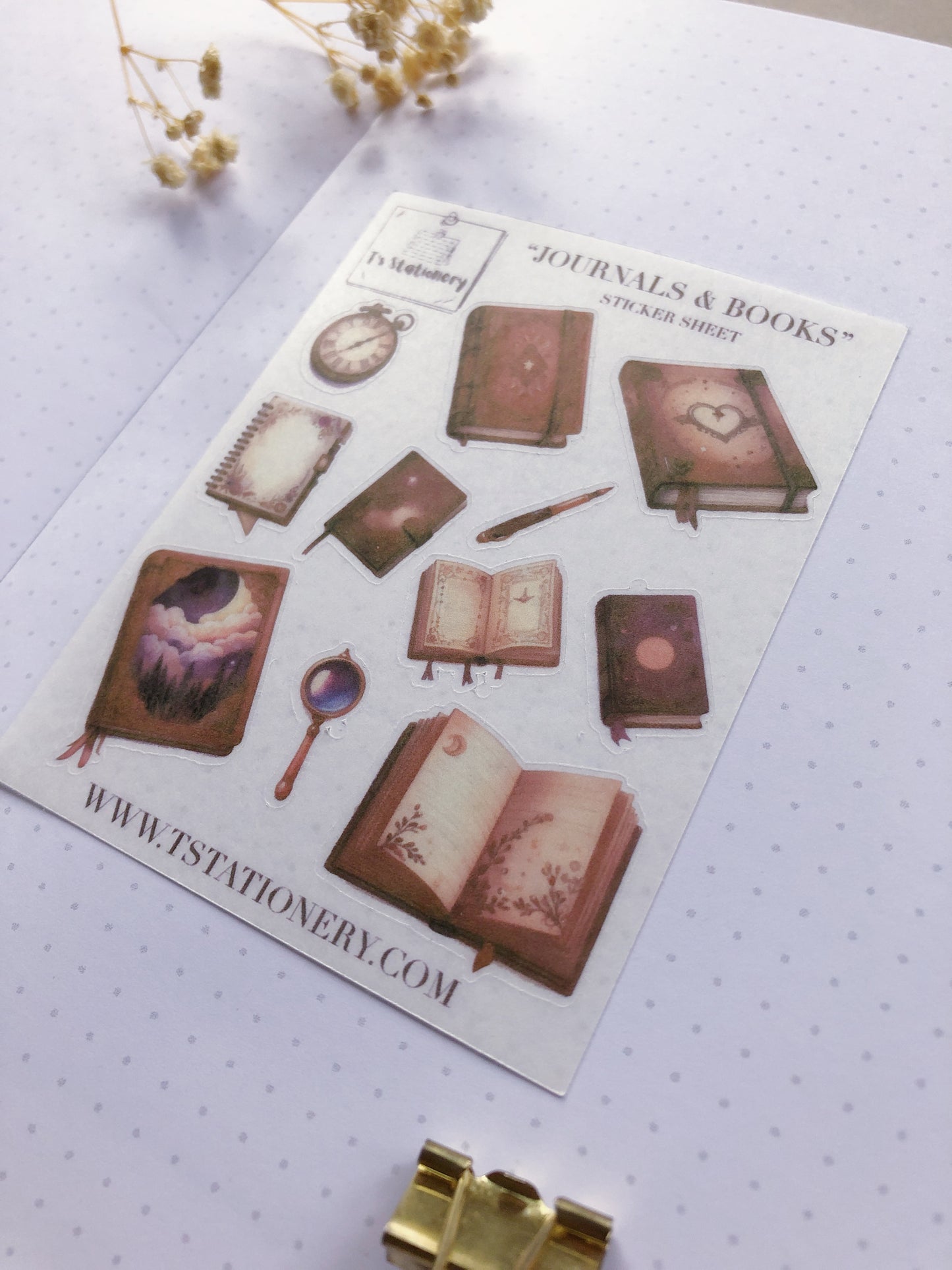 "Books & Journals" Washi Sticker Sheet