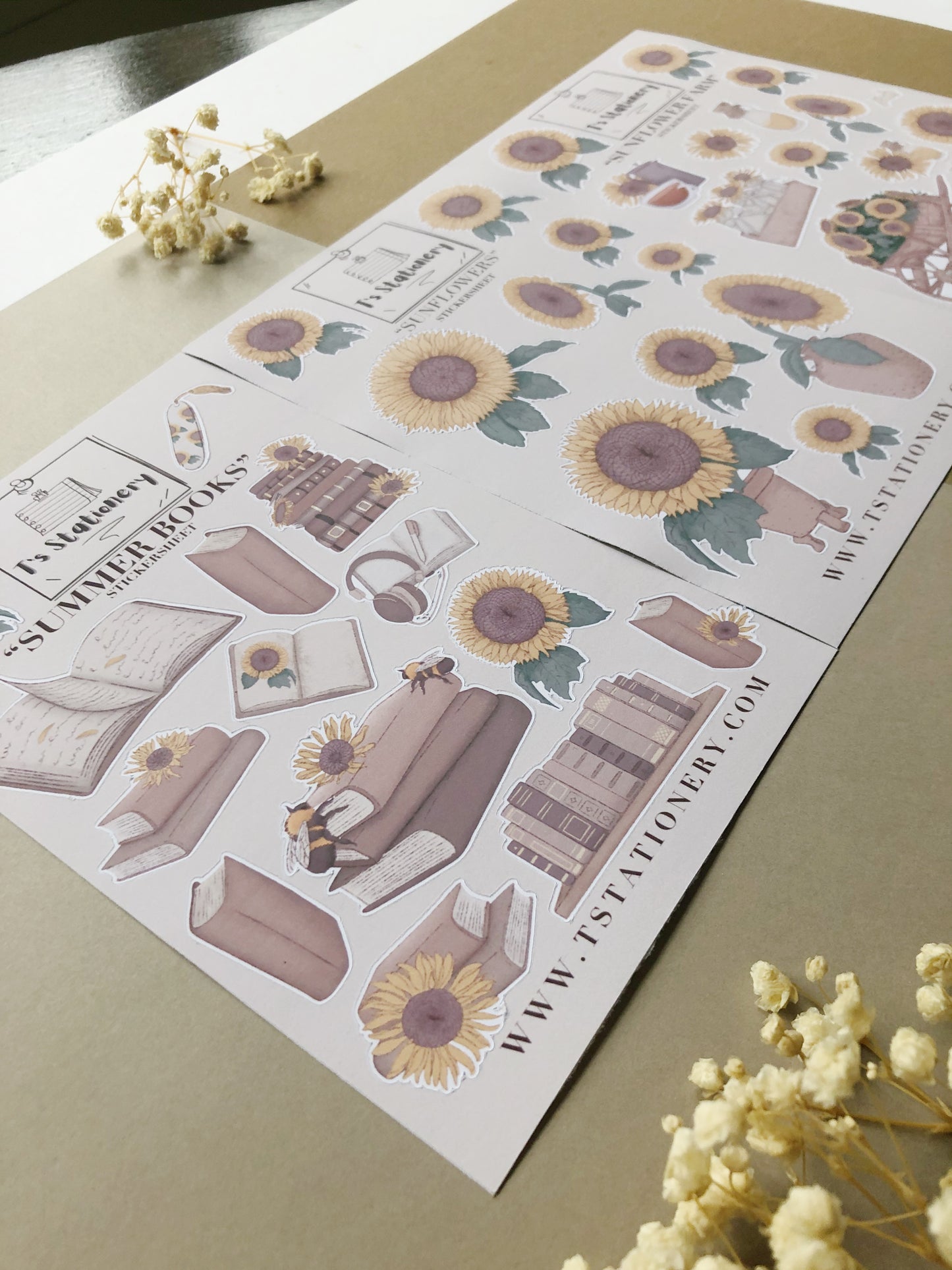 "Sunflower Sticker Set Of 3"
