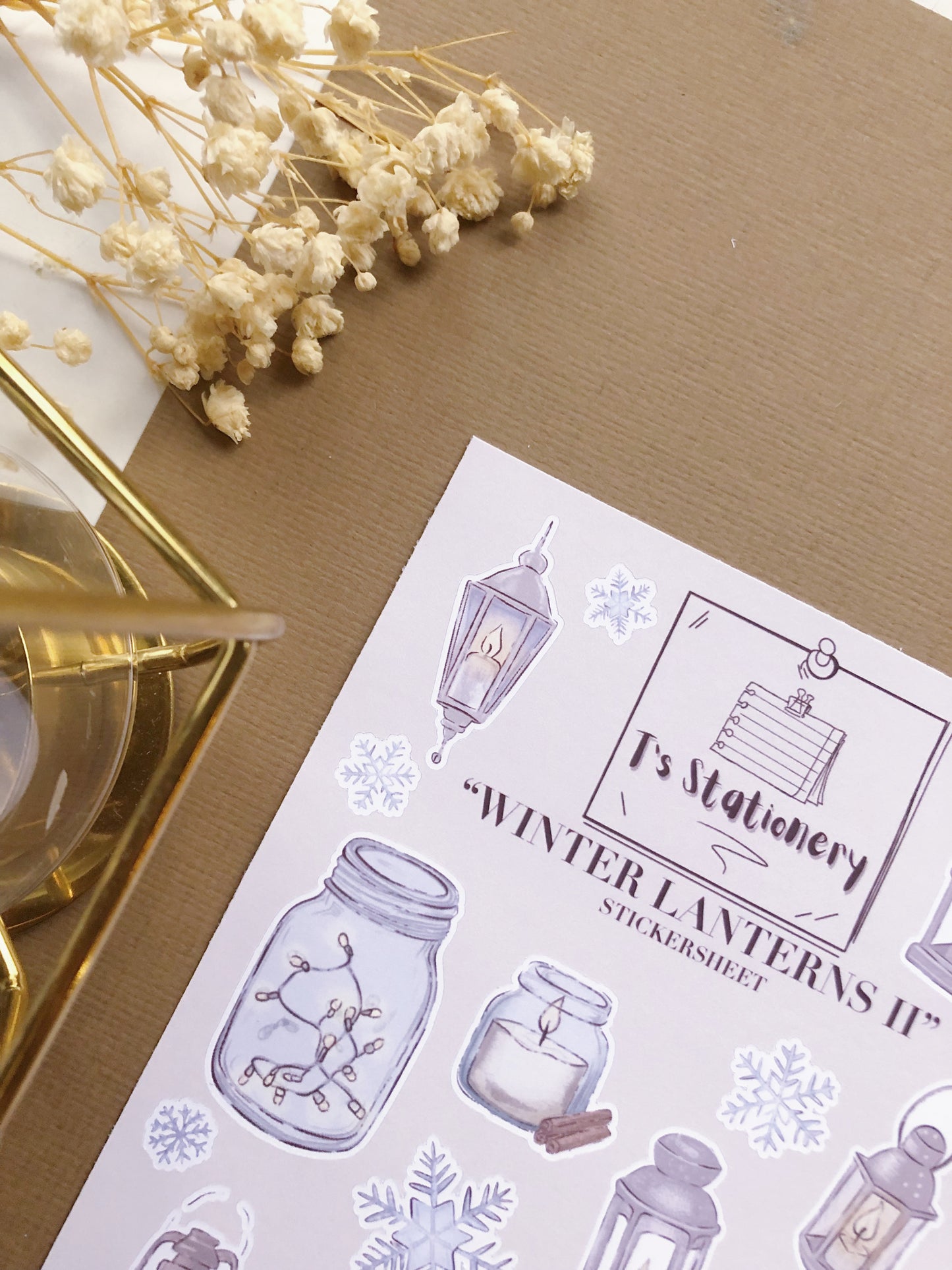 "Winter Lanterns II"  Sticker Sheet