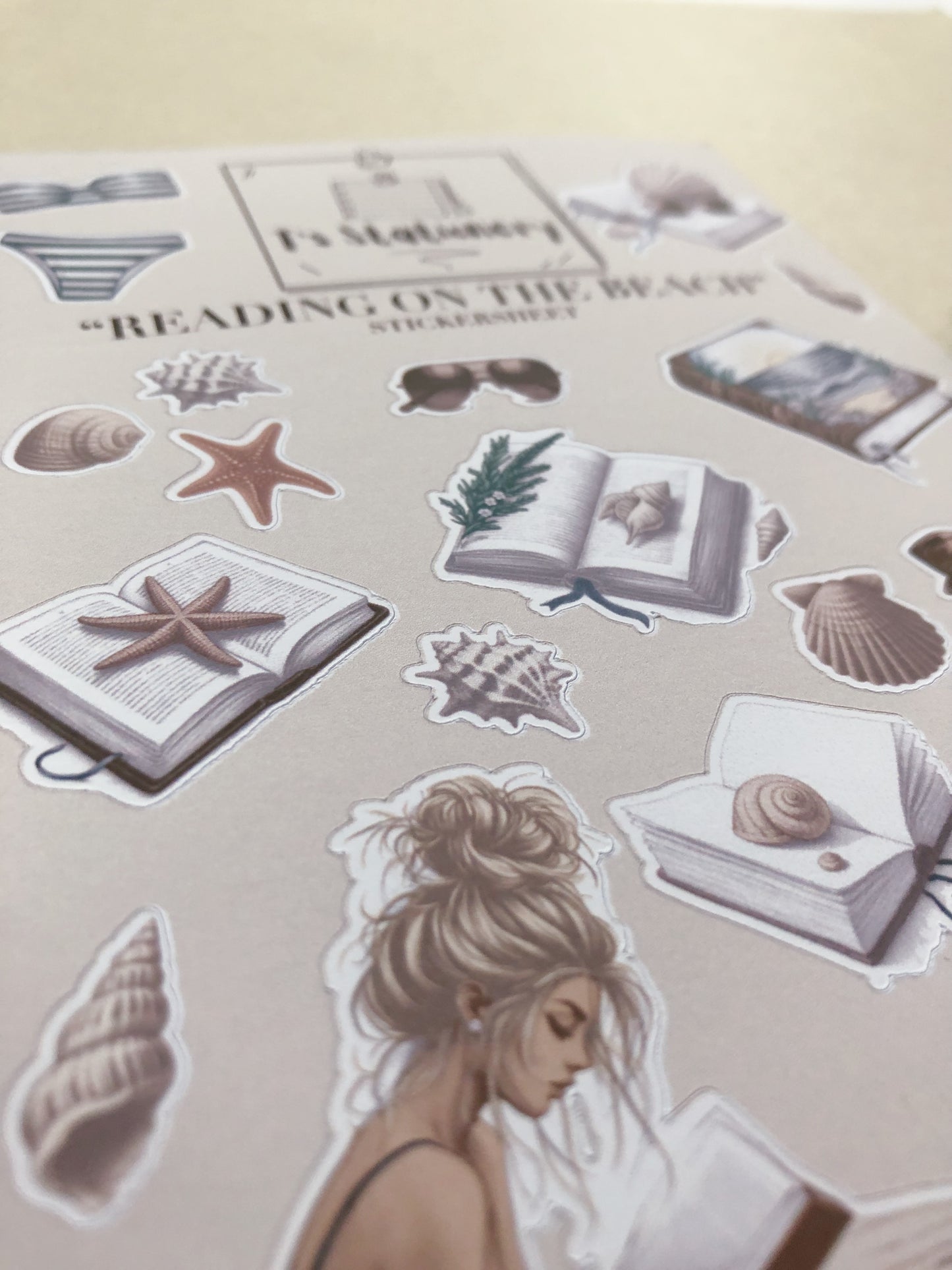 “Reading On The Beach" Sticker Sheet