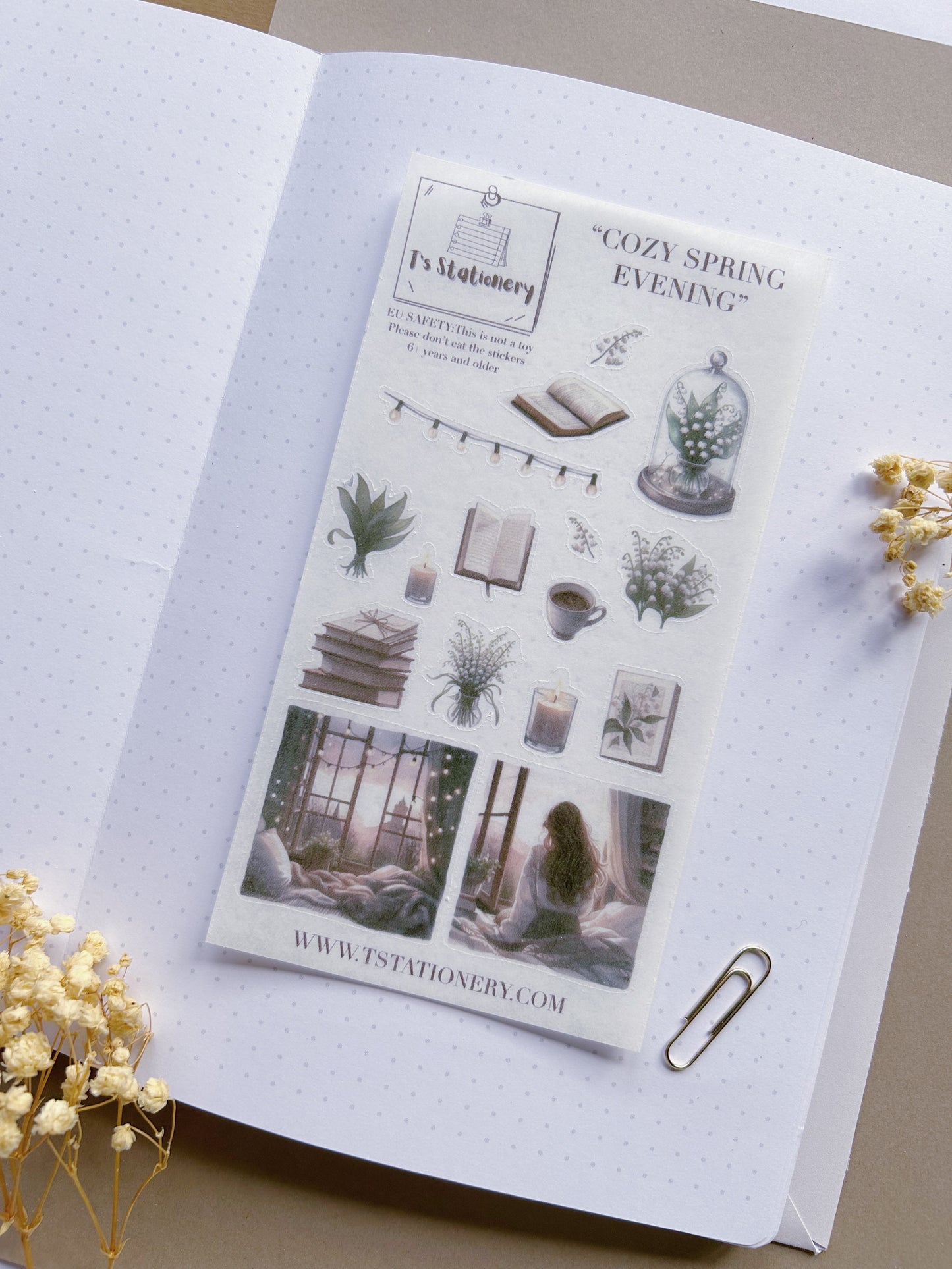 "Cozy Spring Evening"  Sticker Sheet